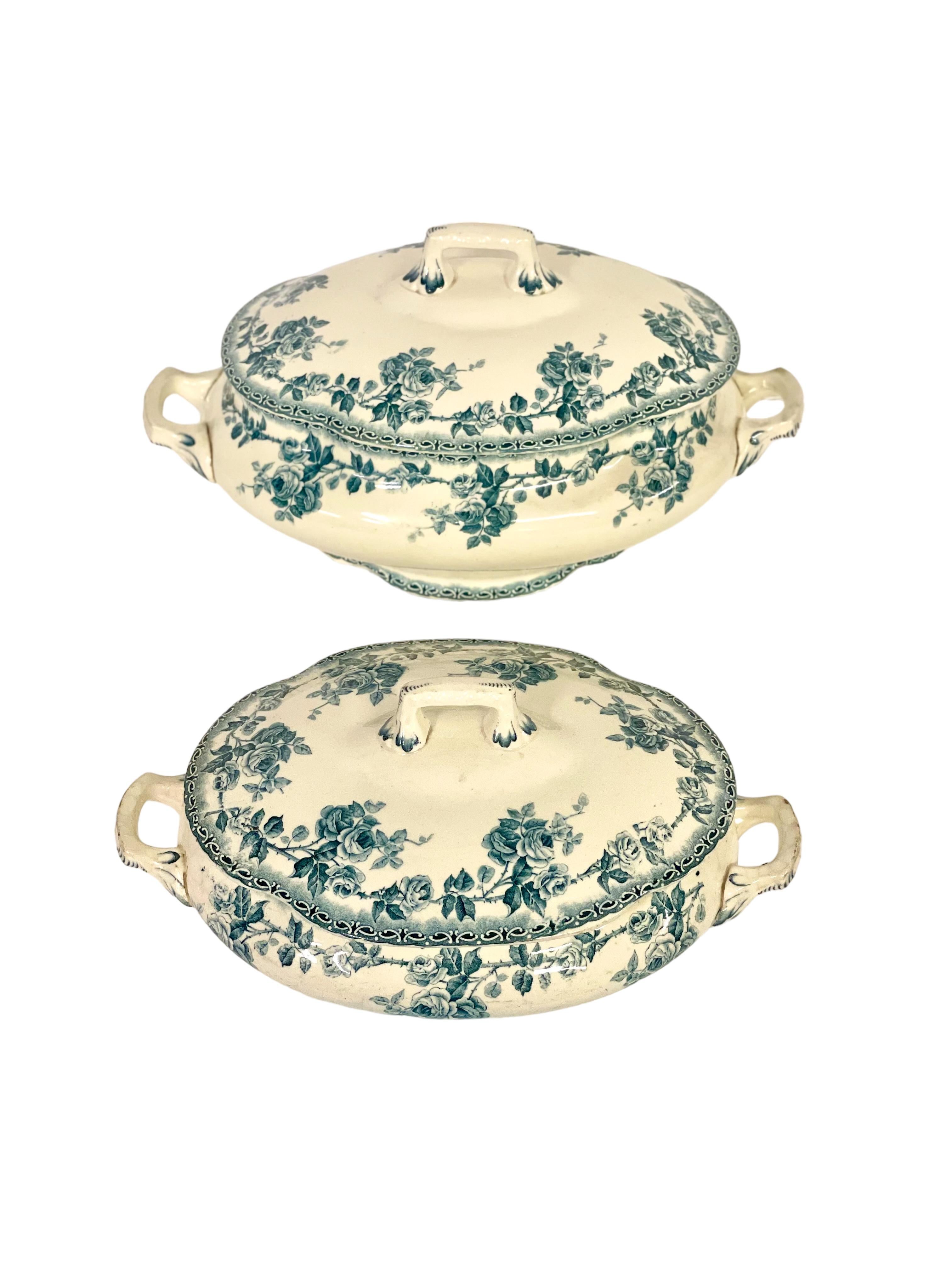 Country French Pair of Ironstone Lidded Tureens by Hippolyte Boulenger For Sale