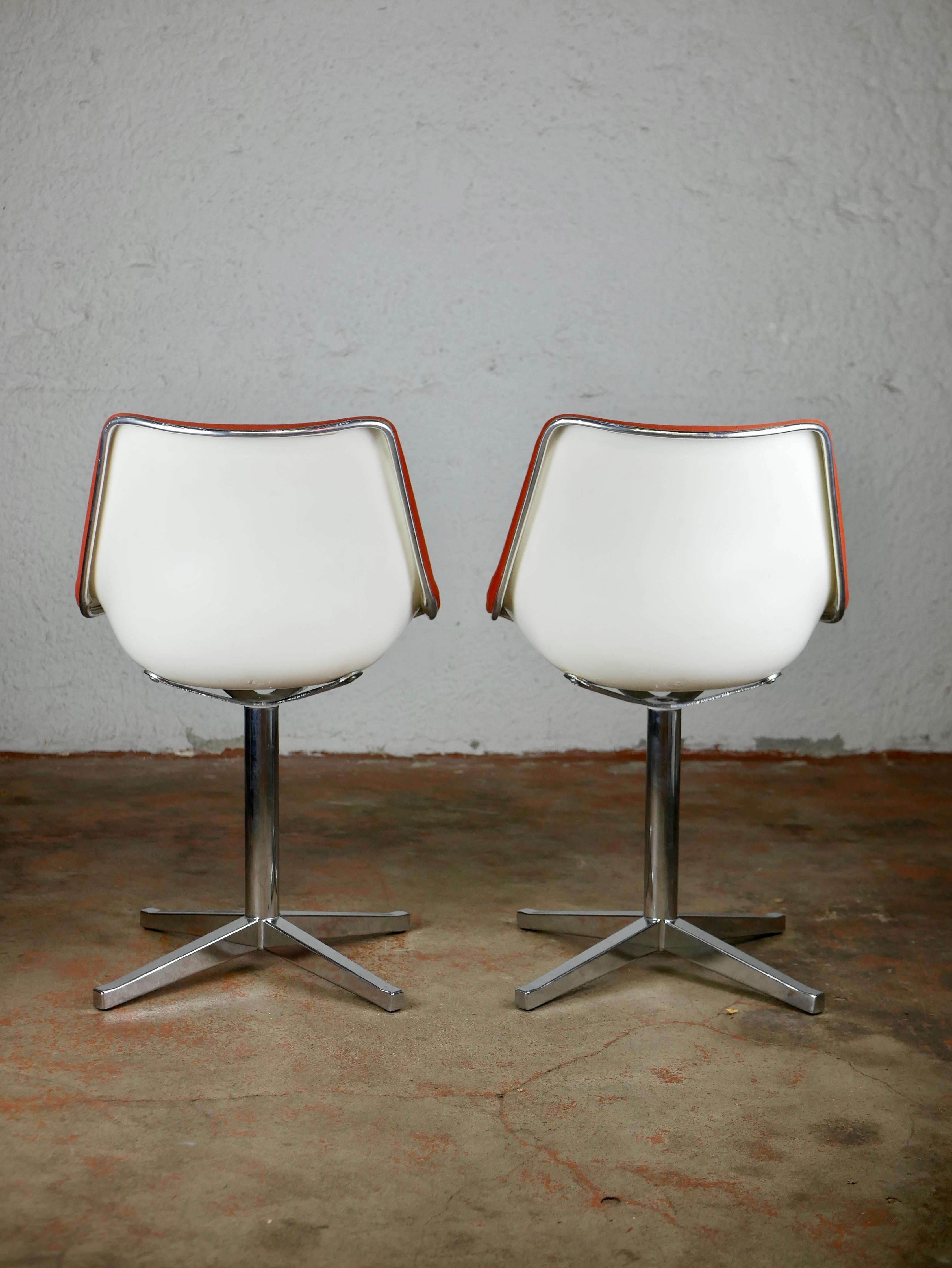French Pair of L202 Chairs by Roland Schweitzer for Lafargue, 1970s 1