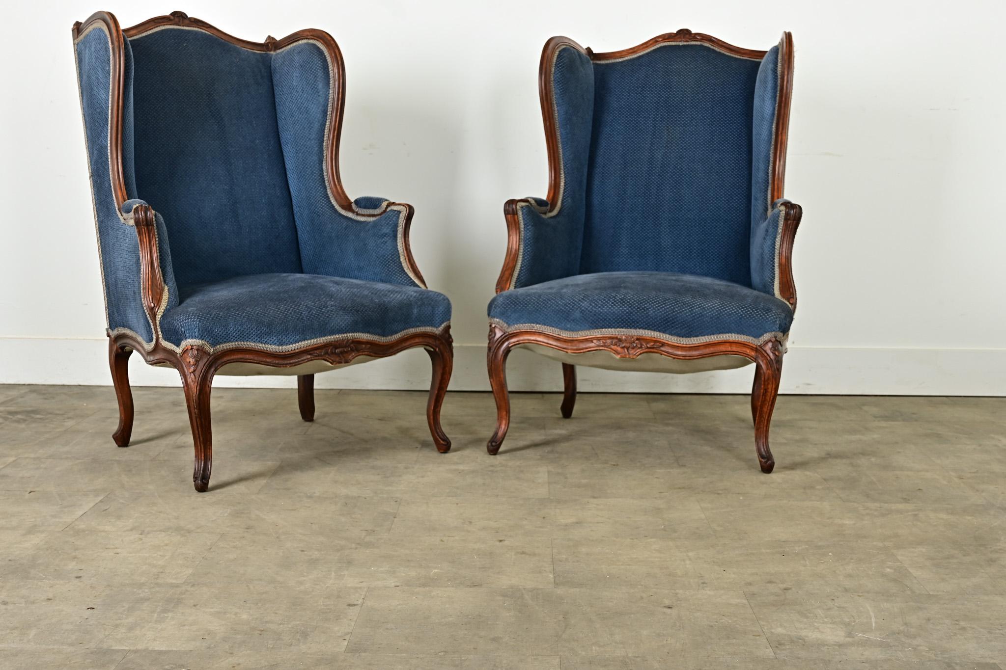 XIXe siècle Paire de Bergeres et d'Ottomans Louis XV en vente