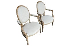 French Pair Of Louis XVI Style Armchairs