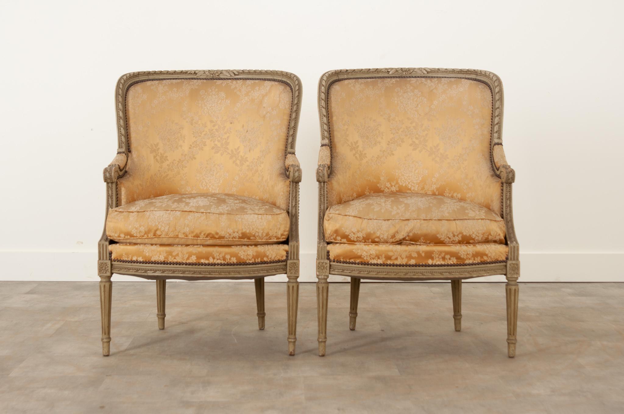 Carved French Pair of Louis XVI Style Bergers