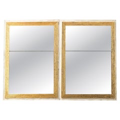 Coppia di specchi dorati francesi in stile Luigi XVI