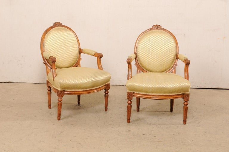 Louis Xvi Style Oval Back Armchair French Pair Of Louis XVI Style