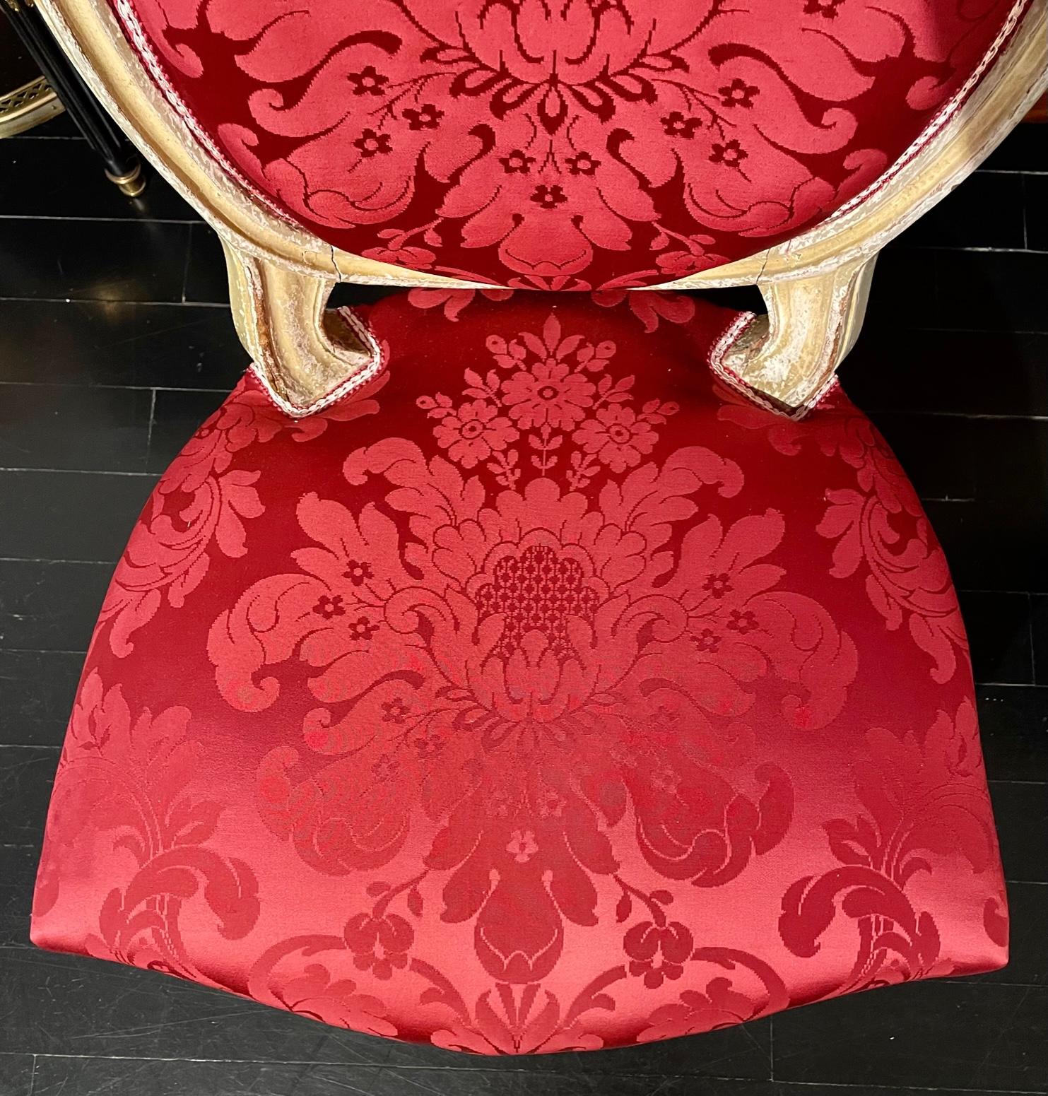 Französisch Paar Louis XVI Stil Slipper Medaillon Stühle im Angebot 11
