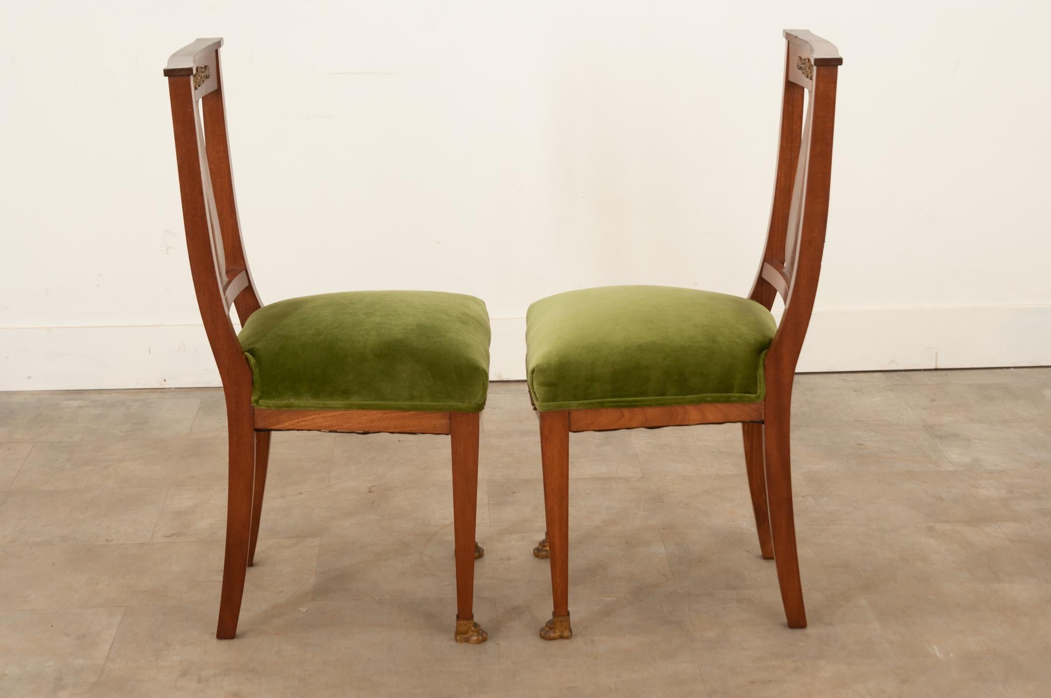 French Pair of Mahogany Empire Side Chairs 6