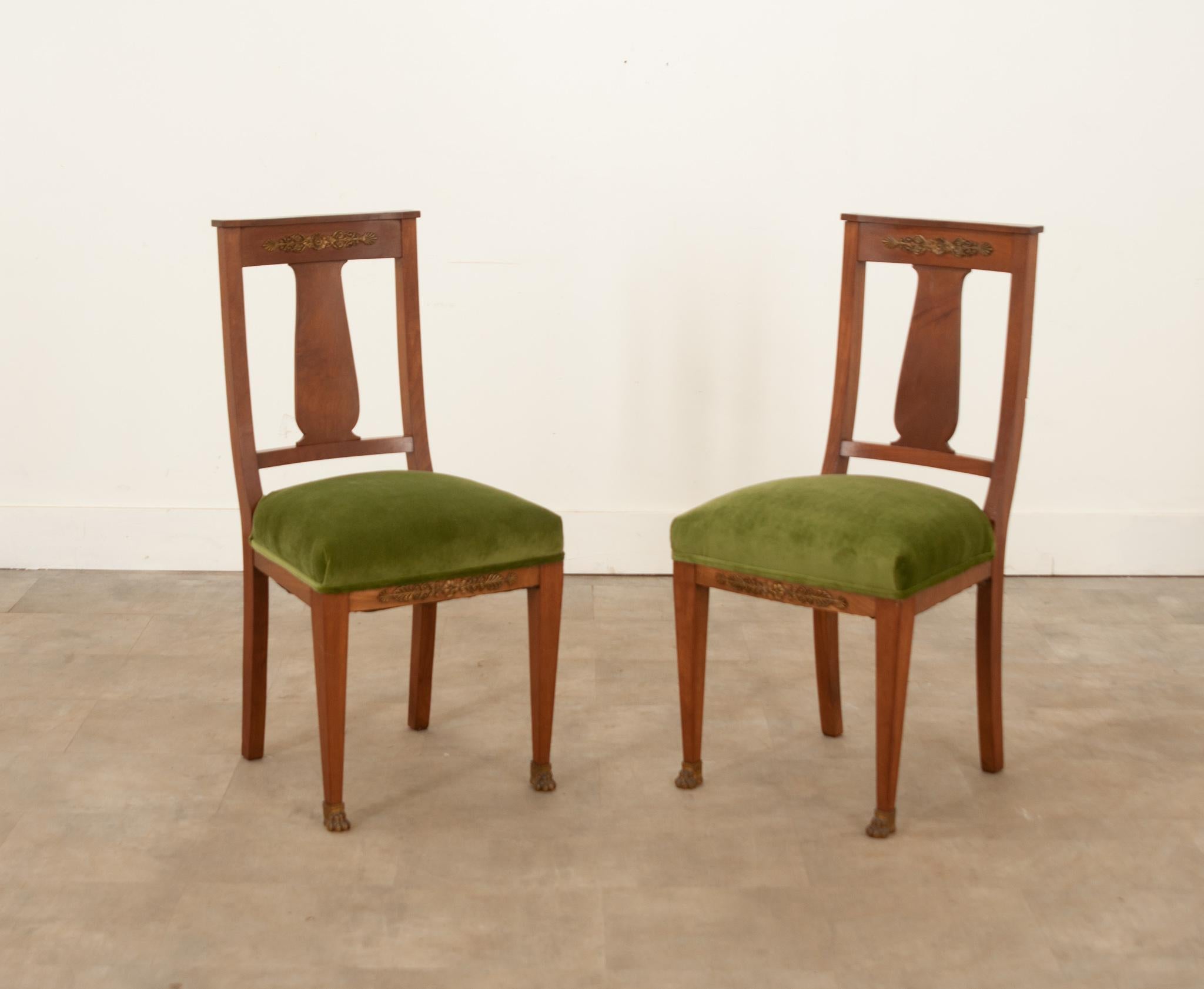 French Pair of Mahogany Empire Side Chairs 10