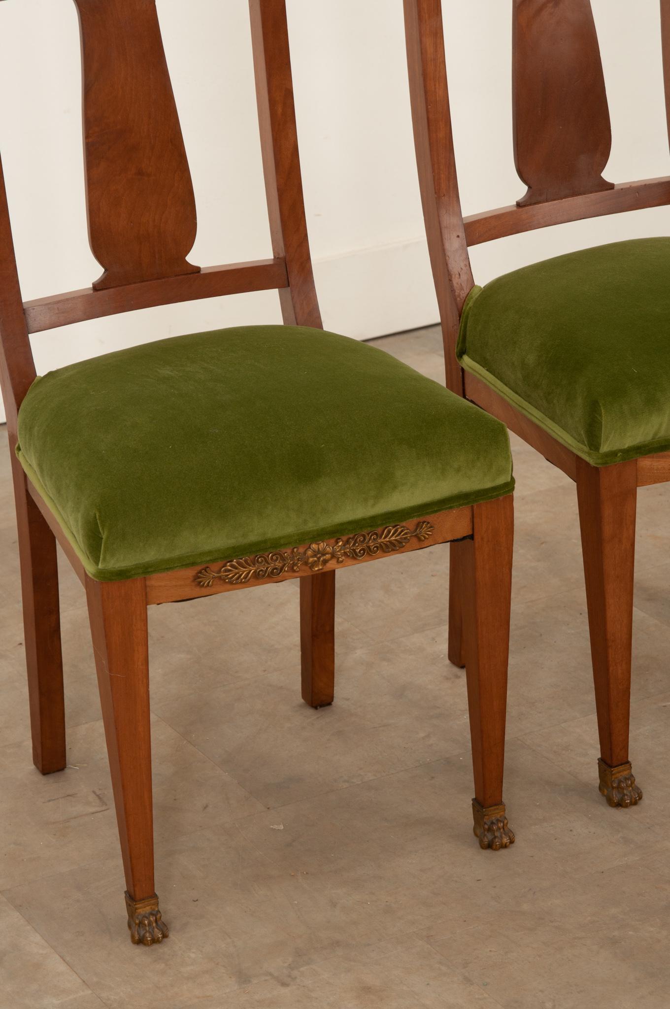 19th Century French Pair of Mahogany Empire Side Chairs