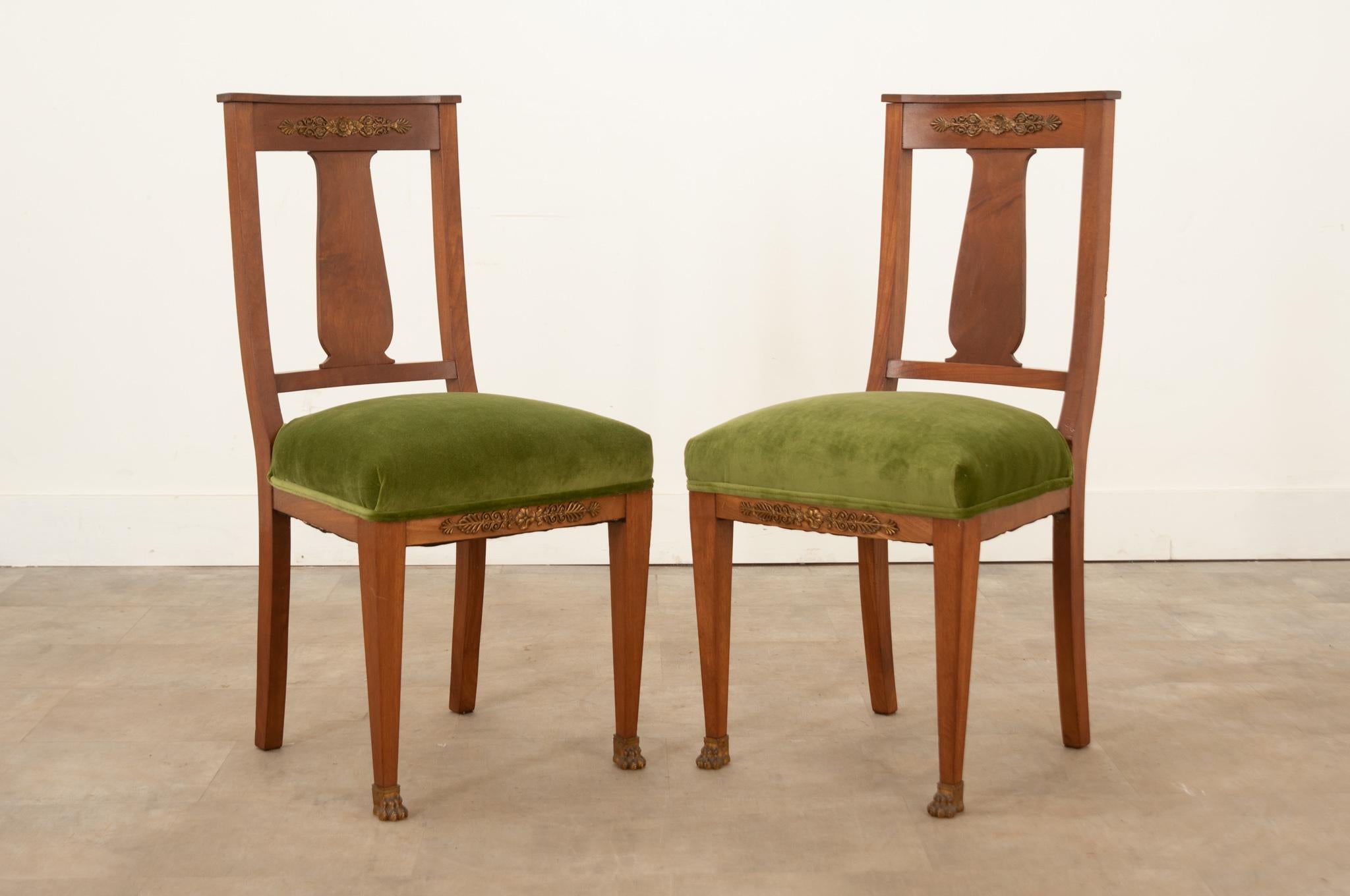 French Pair of Mahogany Empire Side Chairs 2