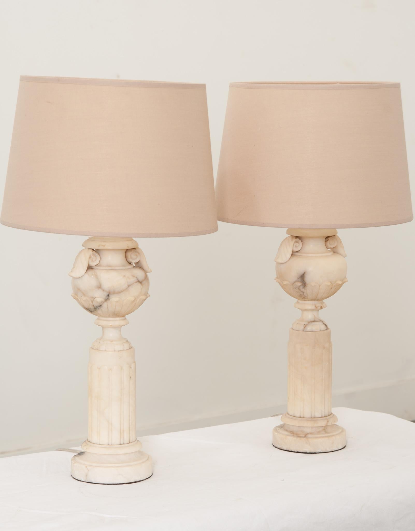 French Pair of Marble Table Lamps 7