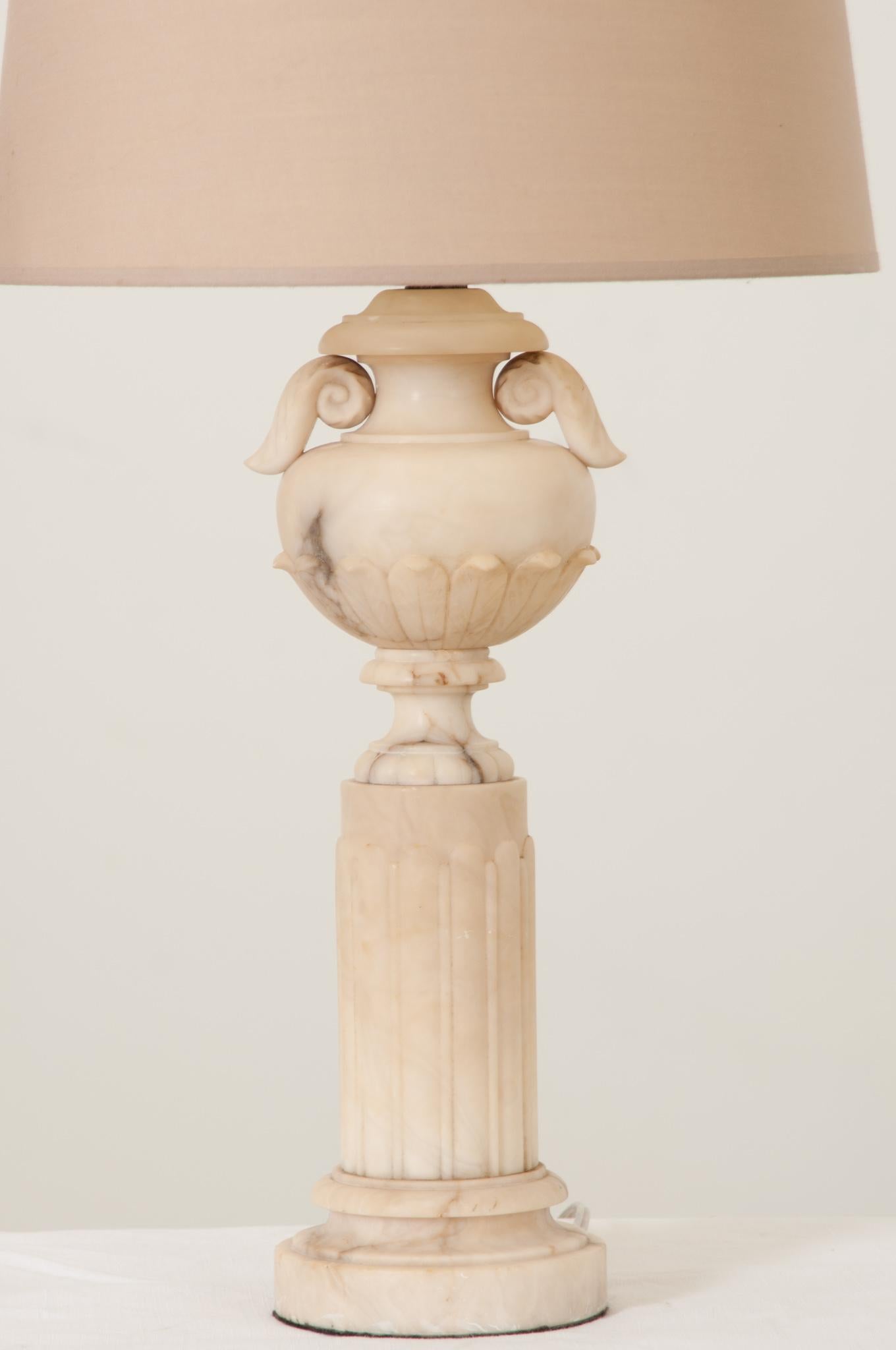 French Pair of Marble Table Lamps 8