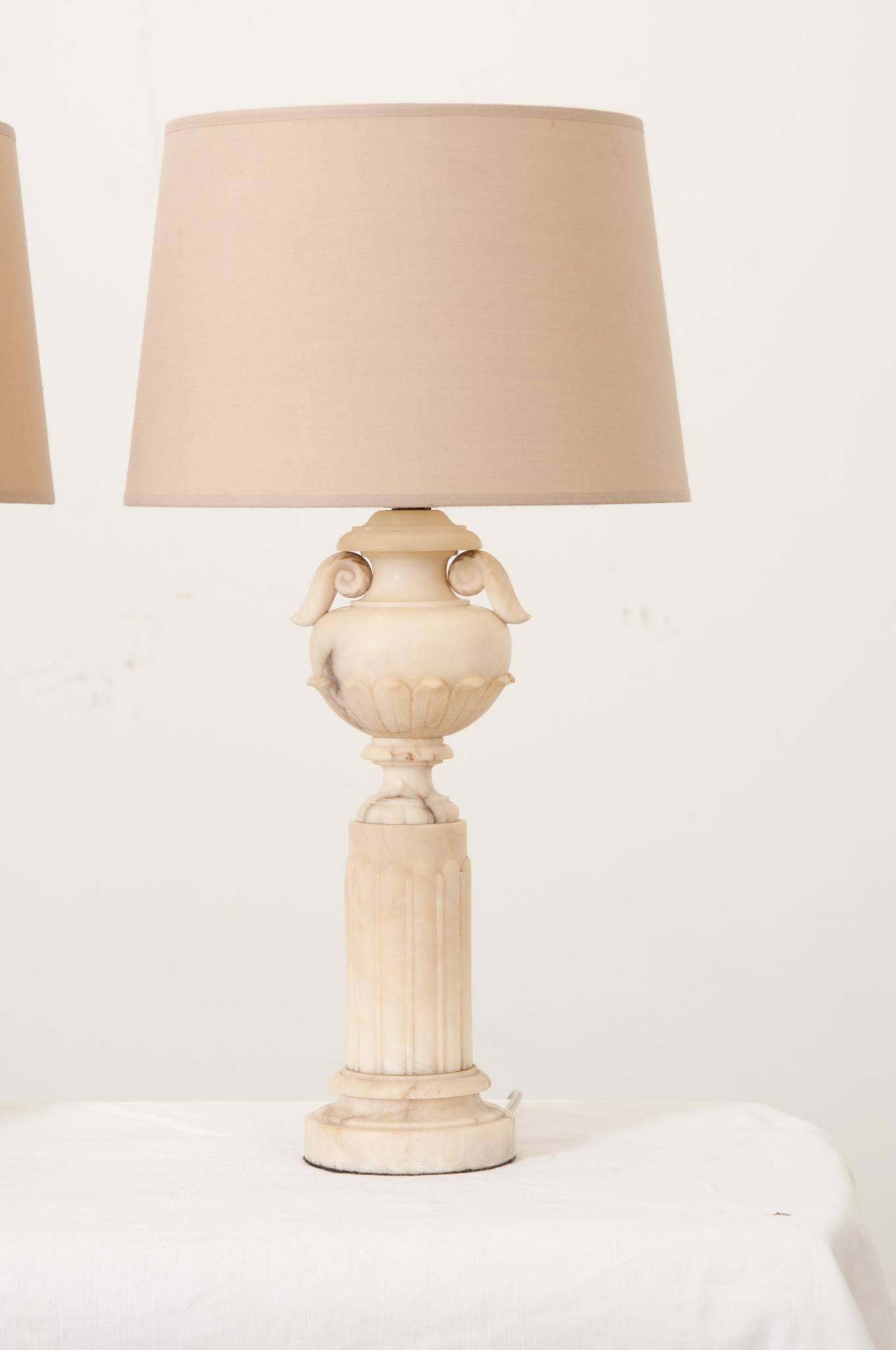 Other French Pair of Marble Table Lamps