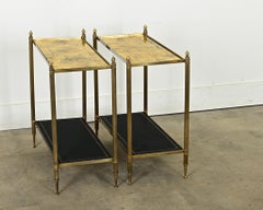 French Pair of Mid Century Gilt Glass Etageres