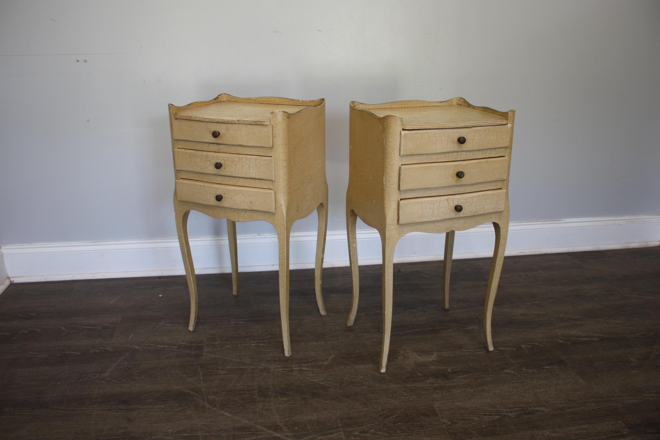 Lacquered French Pair of Night Stands For Sale