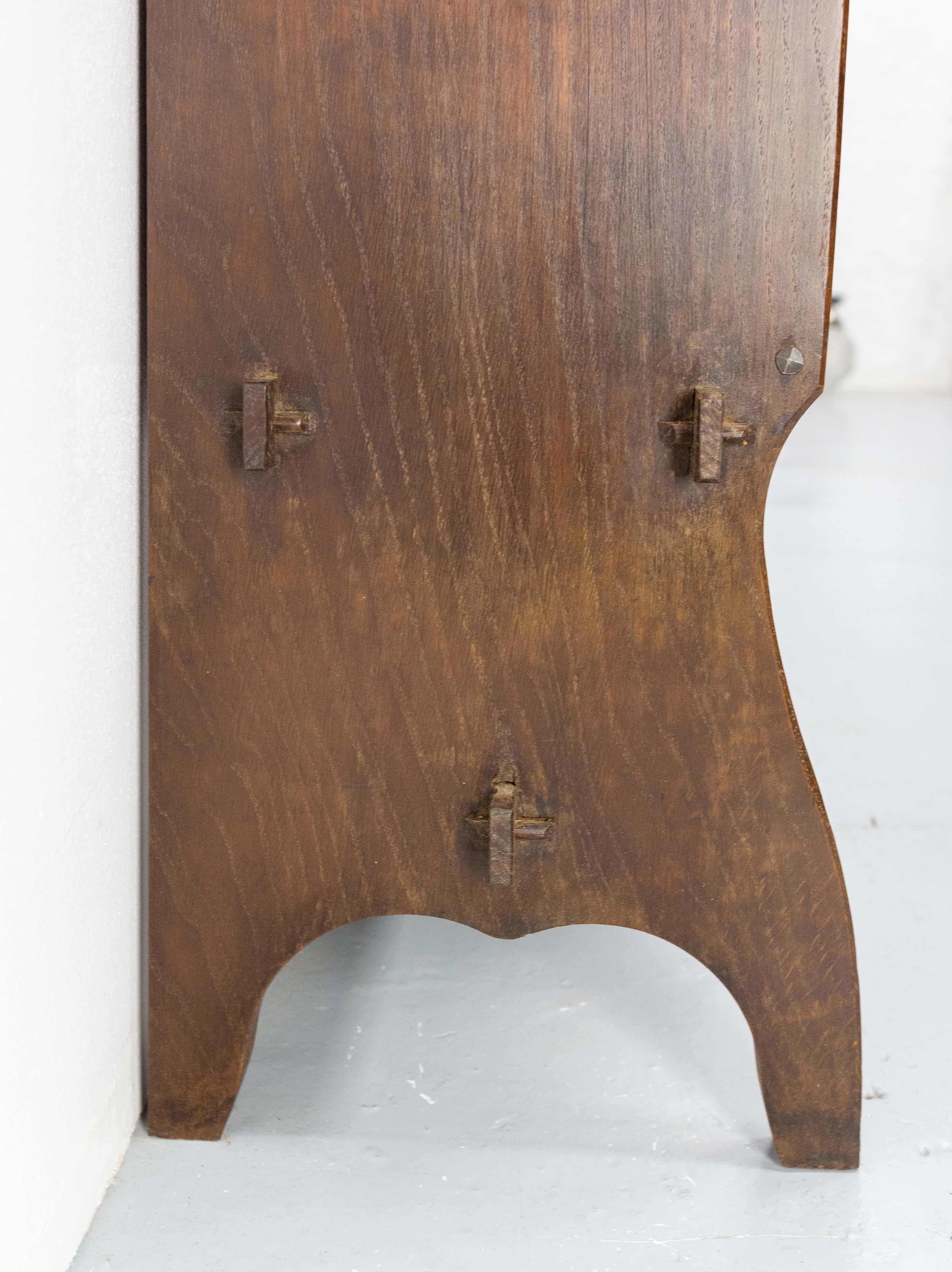 French Pair of Nightstands Side Cabinets Bedside Tables Brutalist, C. 1940 4