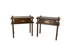 French Pair of Nightstands Side Cabinets Bedside Tables Chalet Style, 2024