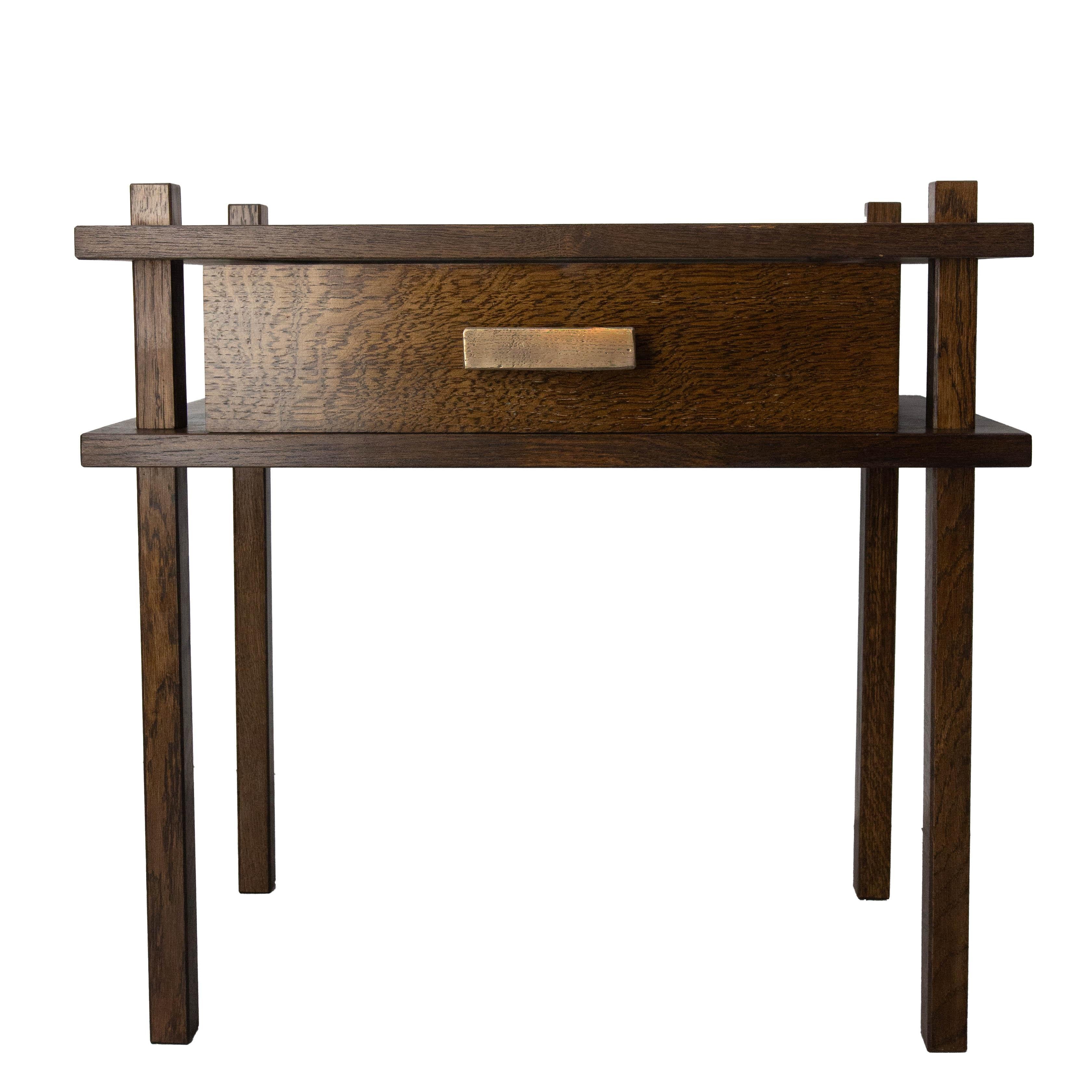 Oak French Pair of Nightstands Side Cabinets Bedside Tables Chalet Style, 2024 For Sale