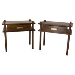 Paire de tables de nuit d'appoint tables de chevet style chalet, 2024