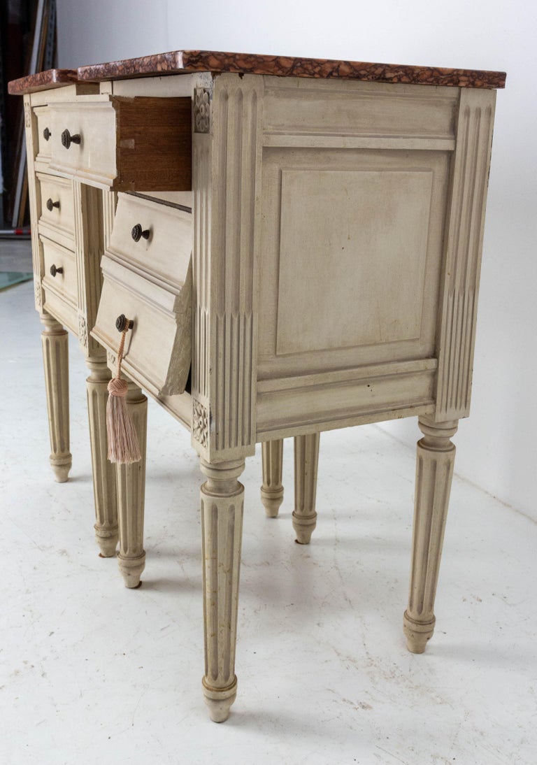 French Pair of Nightstands Side Cabinets Bedside Tables Louis XVI Style, c. 1960 2