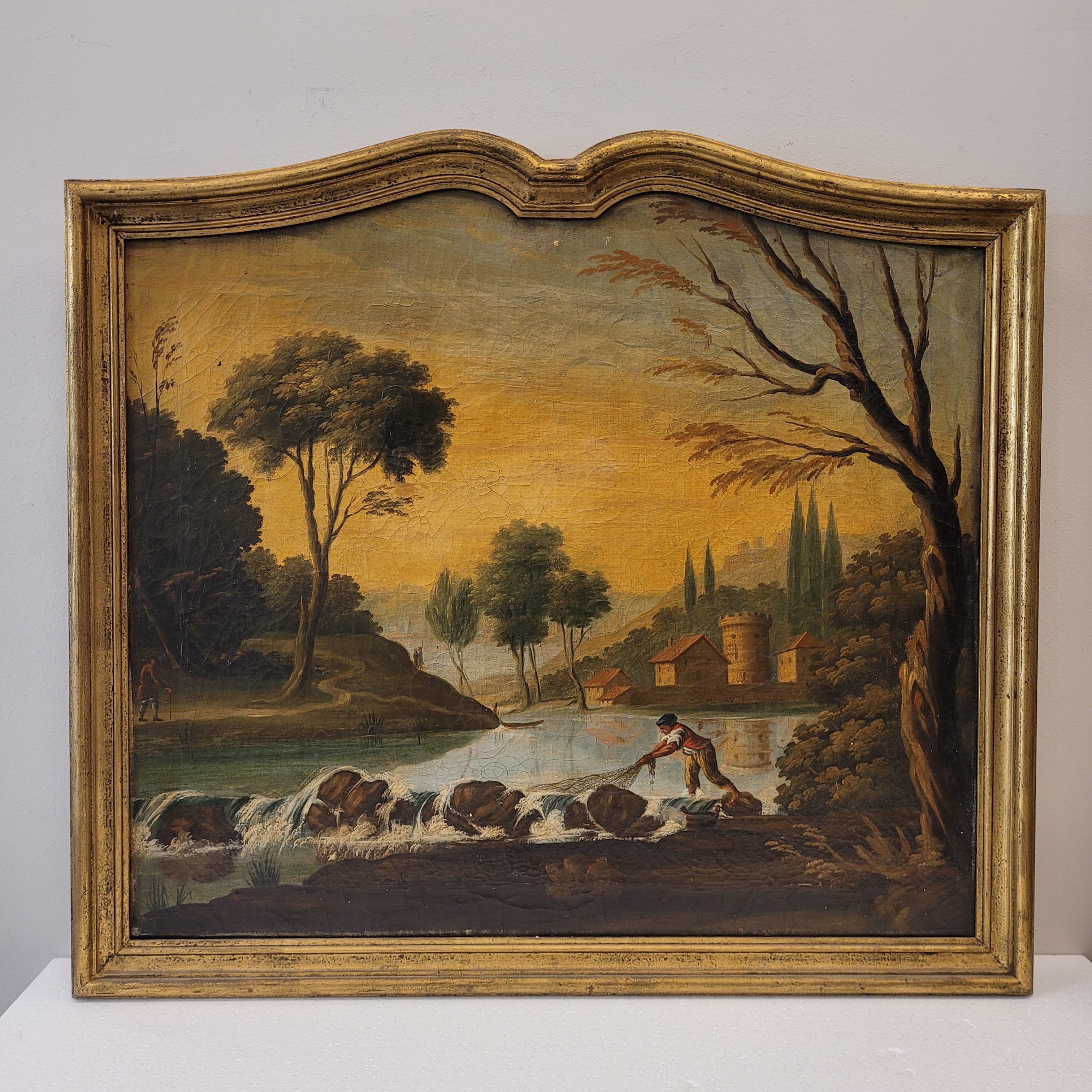 French Pair of oil paintings on canvas “Landscapes”, French School 8