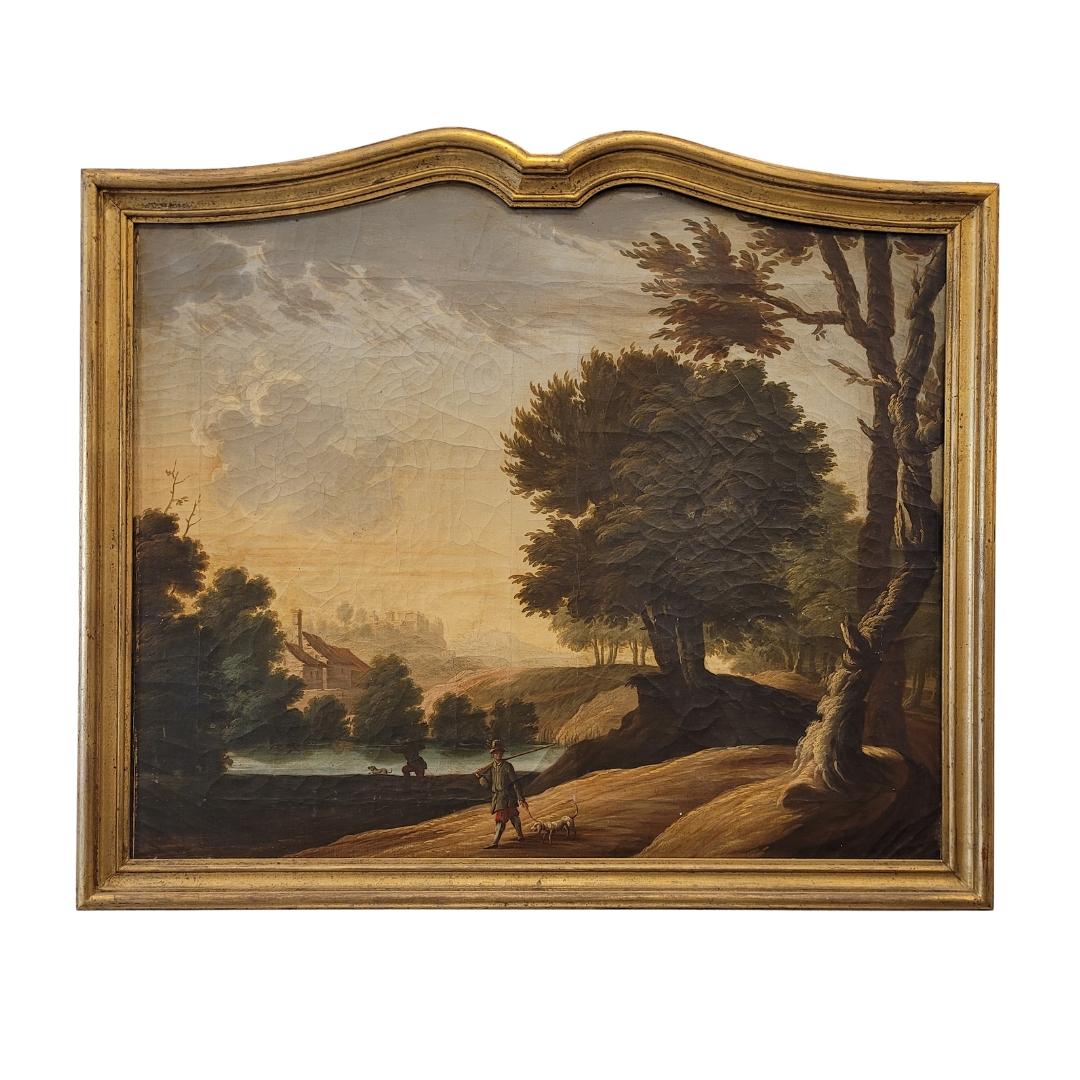 French Pair of oil paintings on canvas “Landscapes”, French School 11
