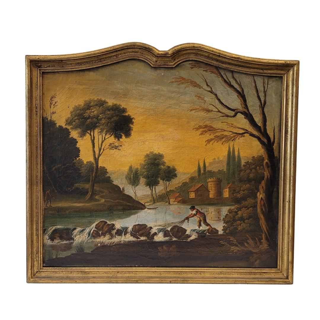 French Pair of oil paintings on canvas “Landscapes”, French School 12