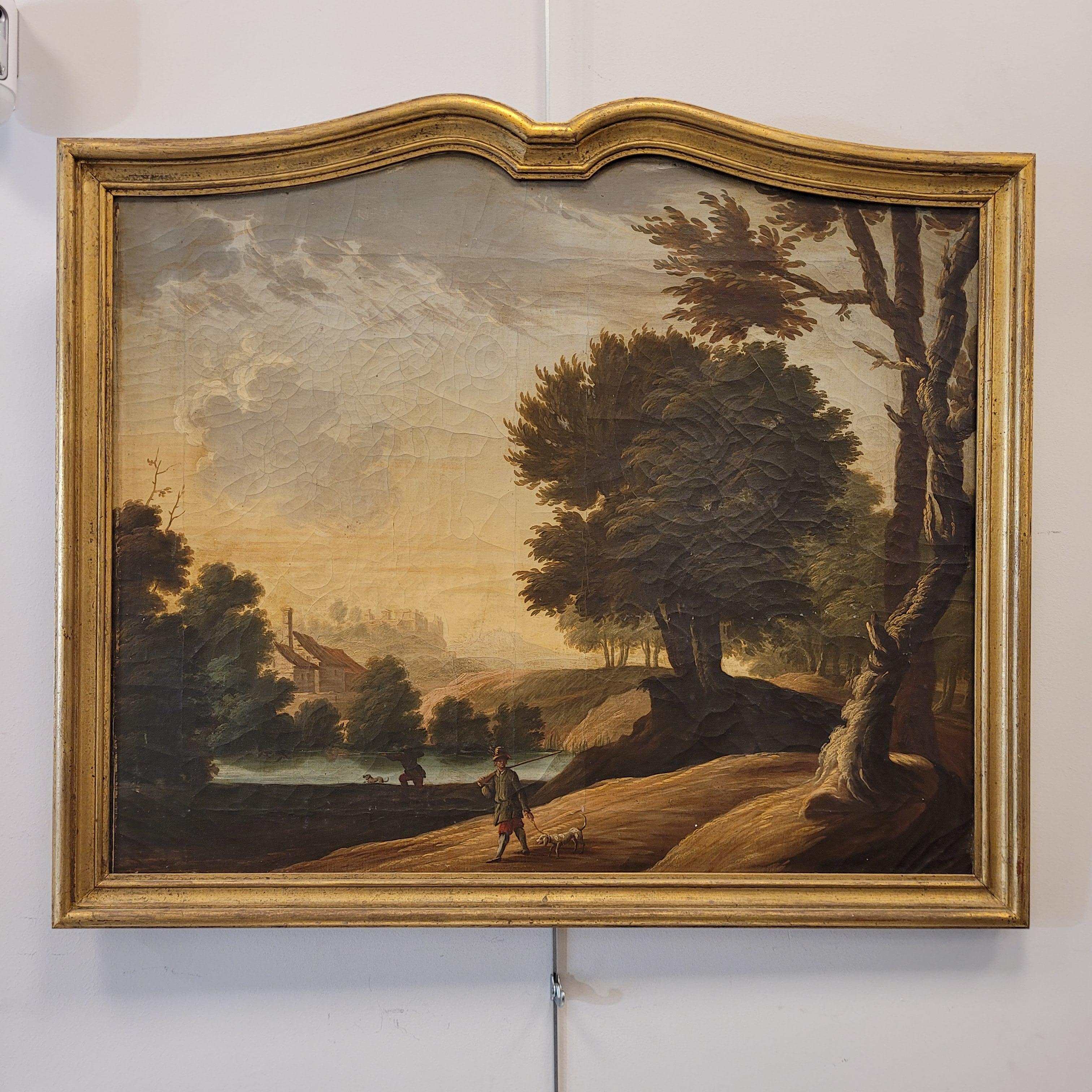 French Pair of oil paintings on canvas “Landscapes”, French School In Good Condition In Valladolid, ES