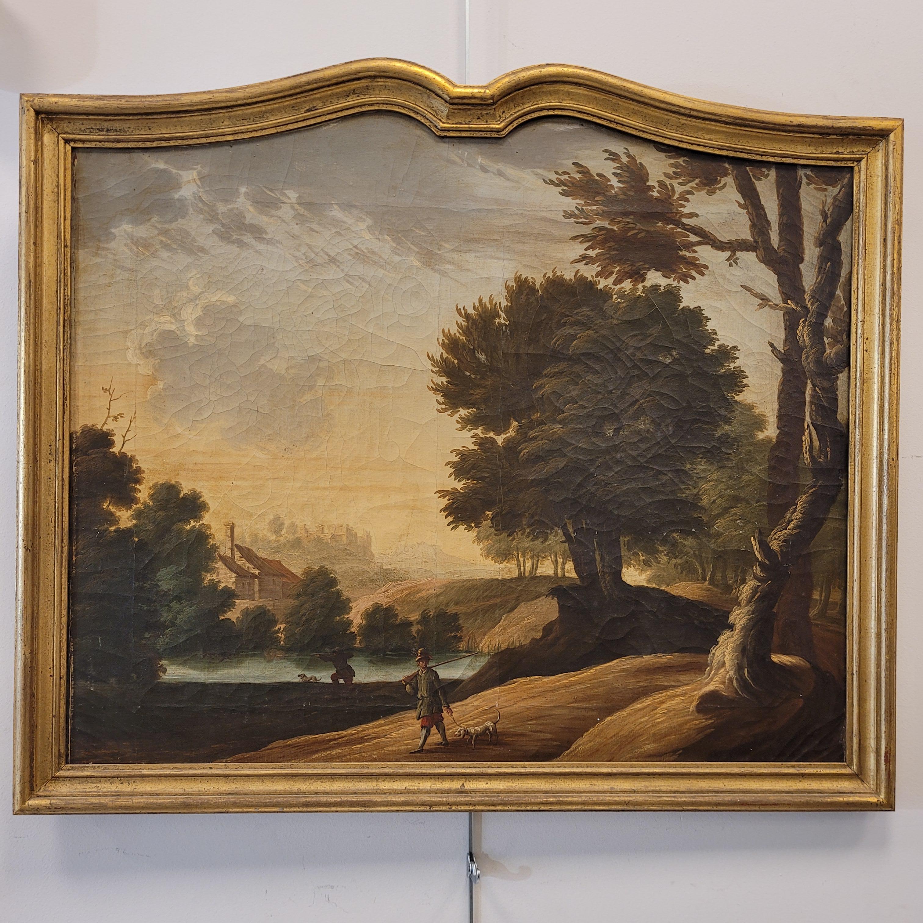 Late 18th Century French Pair of oil paintings on canvas “Landscapes”, French School