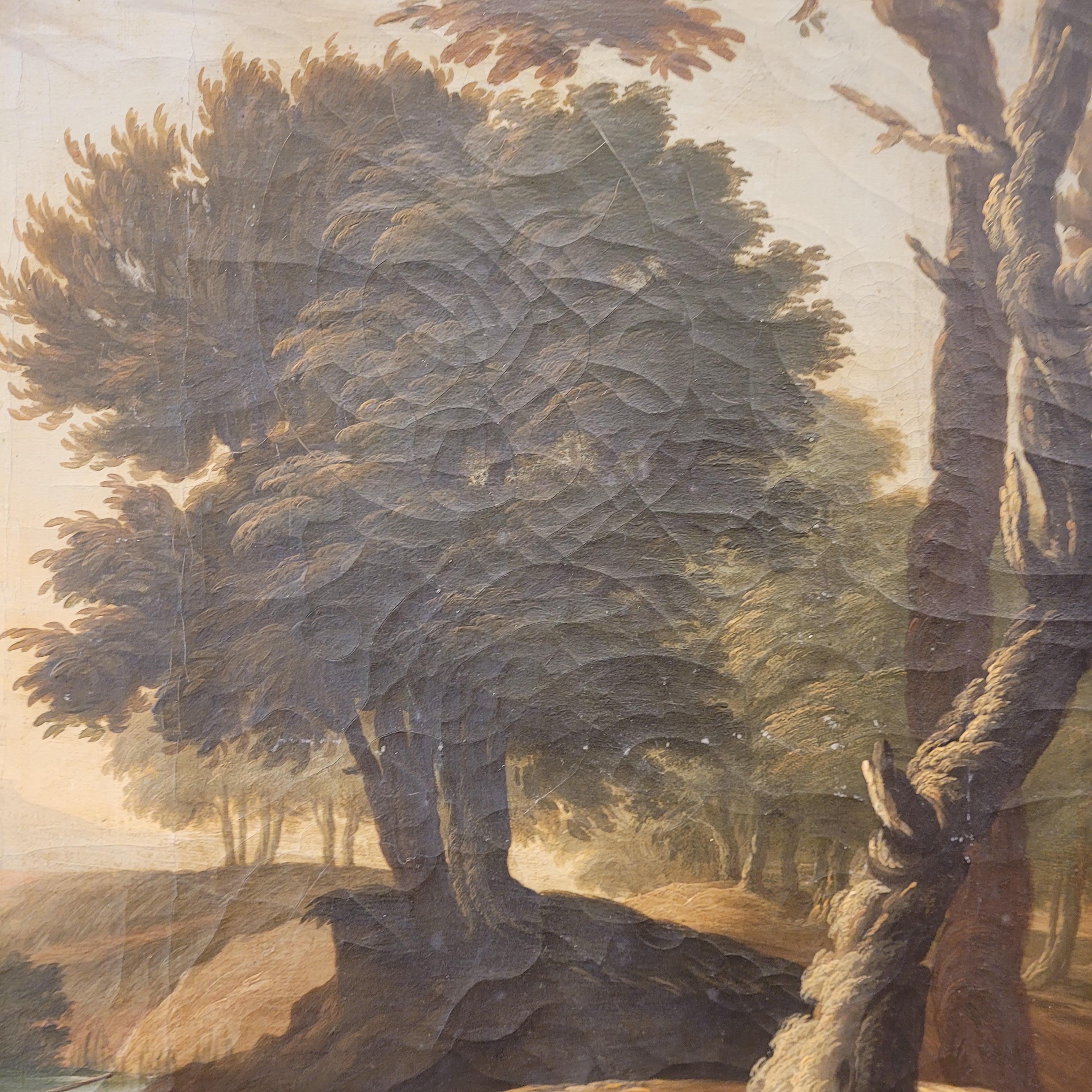 Canvas French Pair of oil paintings on canvas “Landscapes”, French School