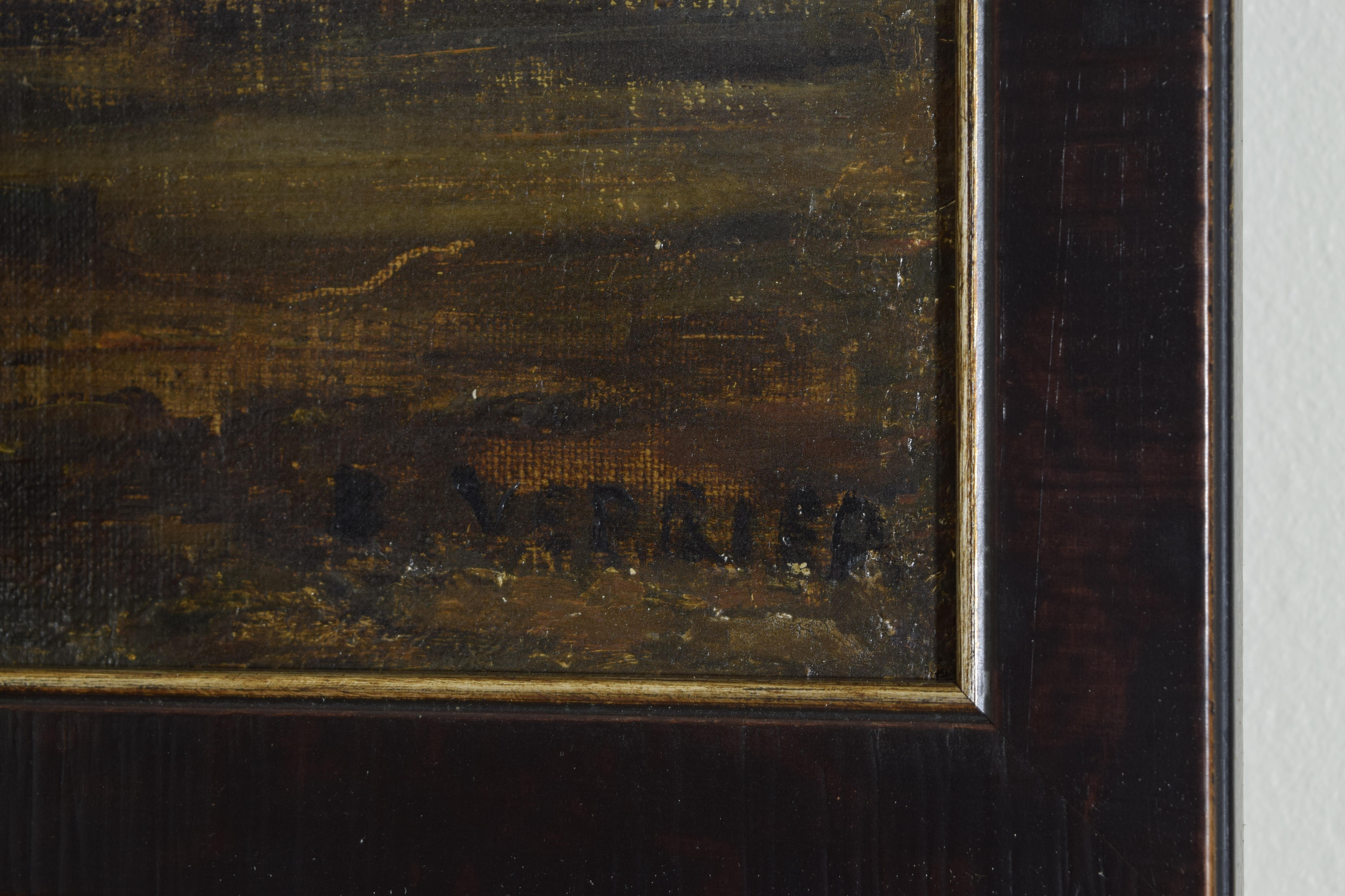 Pareja francesa de óleos sobre lienzo, Escenas de pesca costera, firmados Verrier, ca. 1885 en venta 6