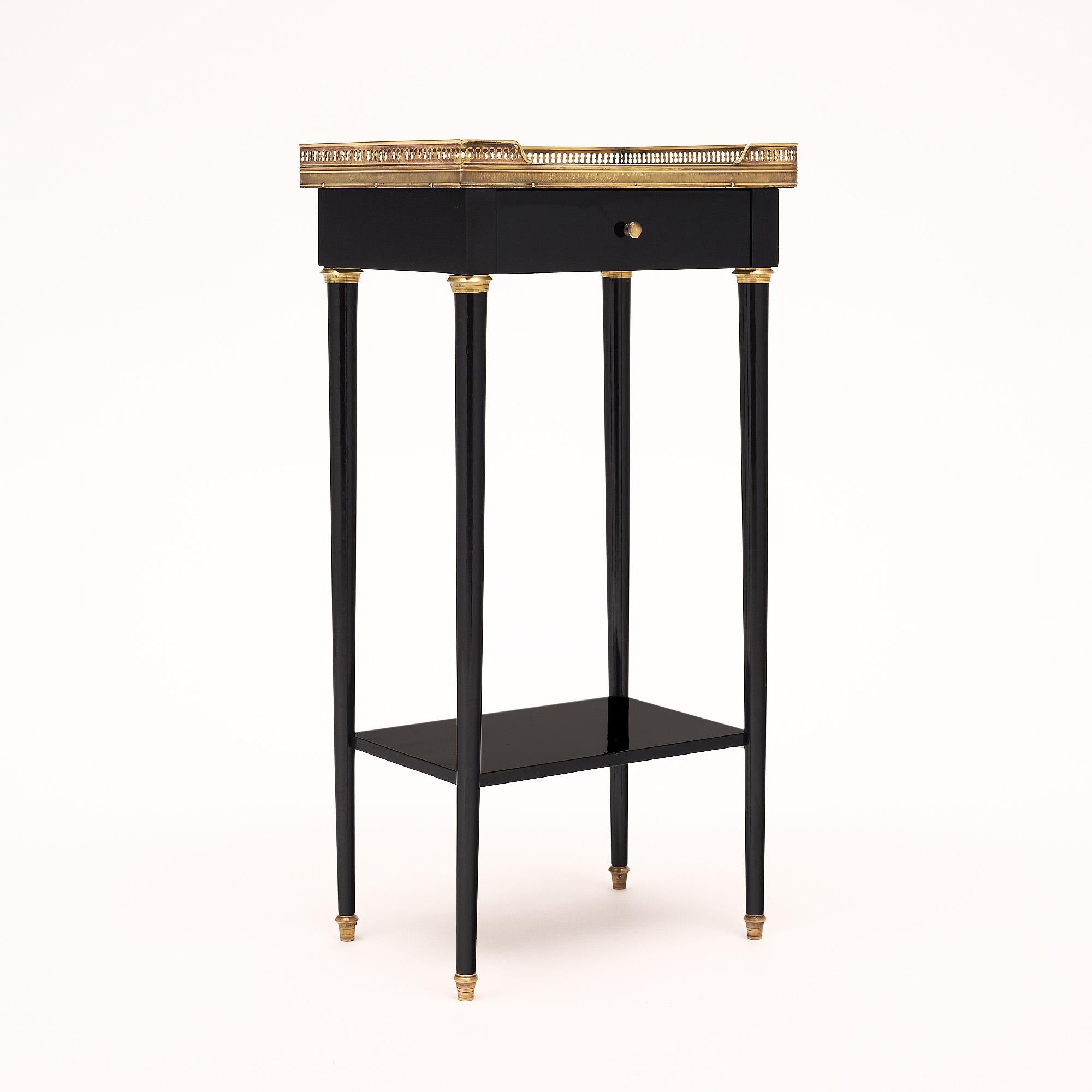 Ebonized French Pair of Side Tables For Sale