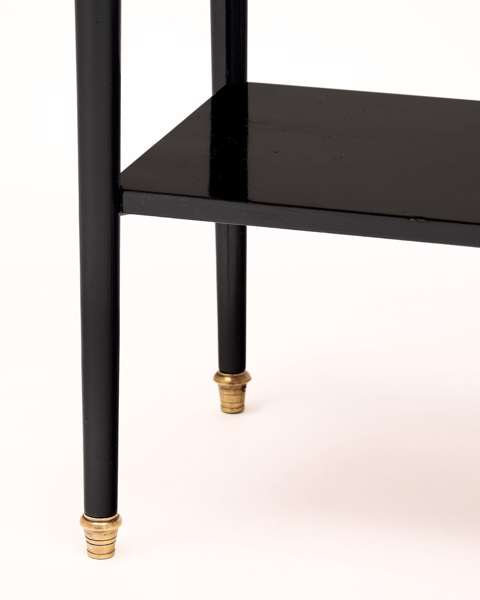 Brass French Pair of Side Tables For Sale