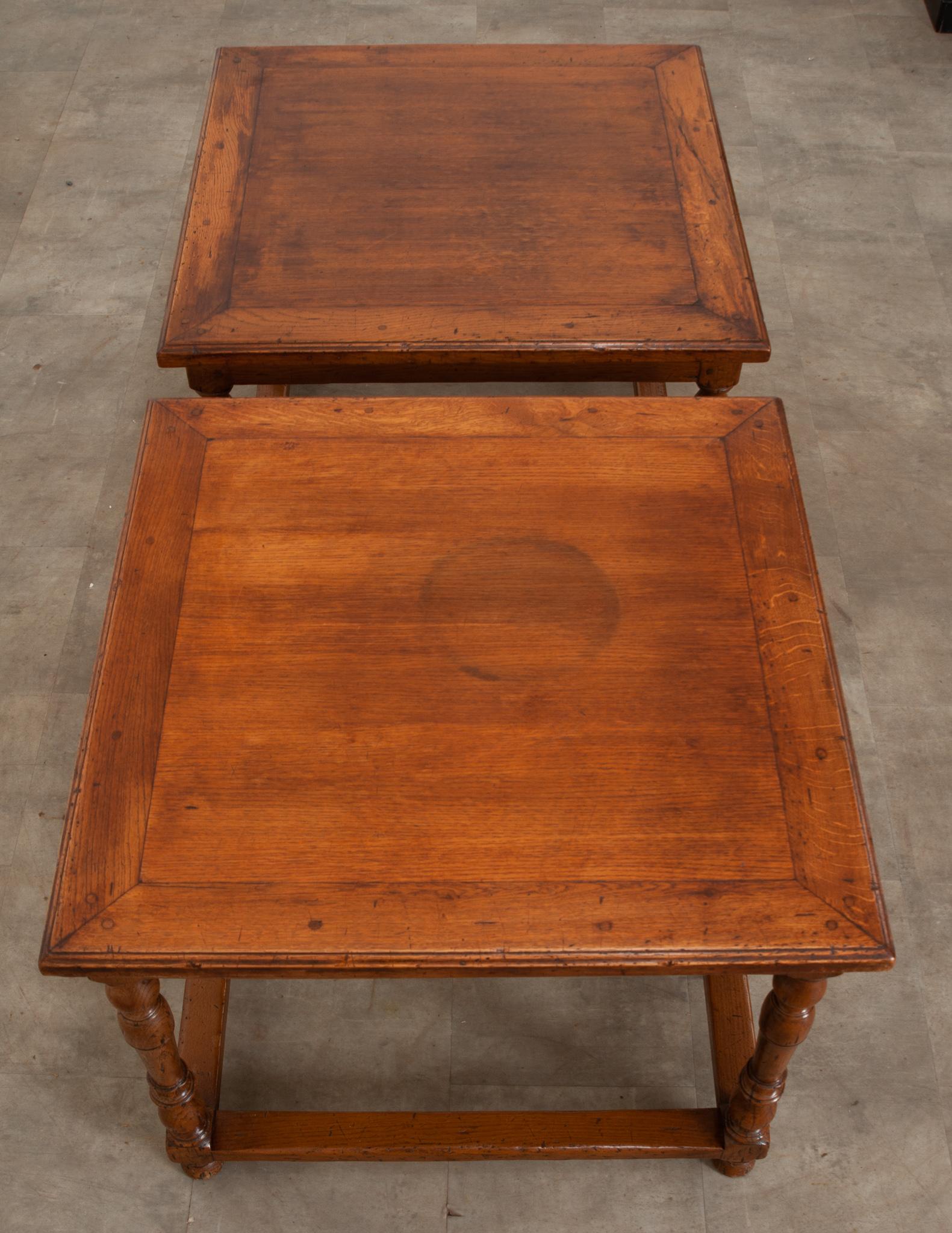 20th Century French Pair of Square End Tables or Coffee Tables For Sale