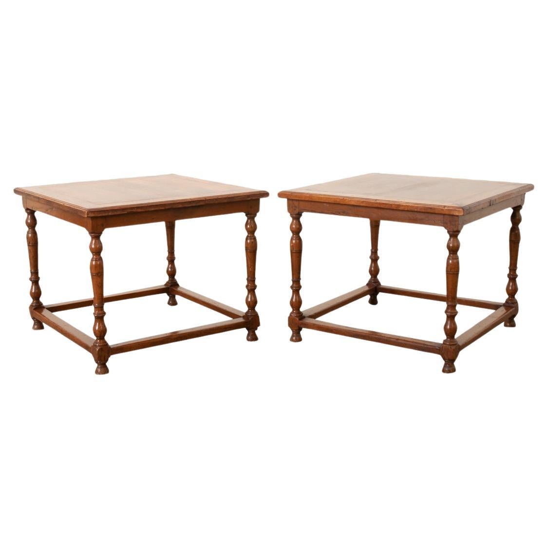 French Pair of Square End Tables or Coffee Tables For Sale