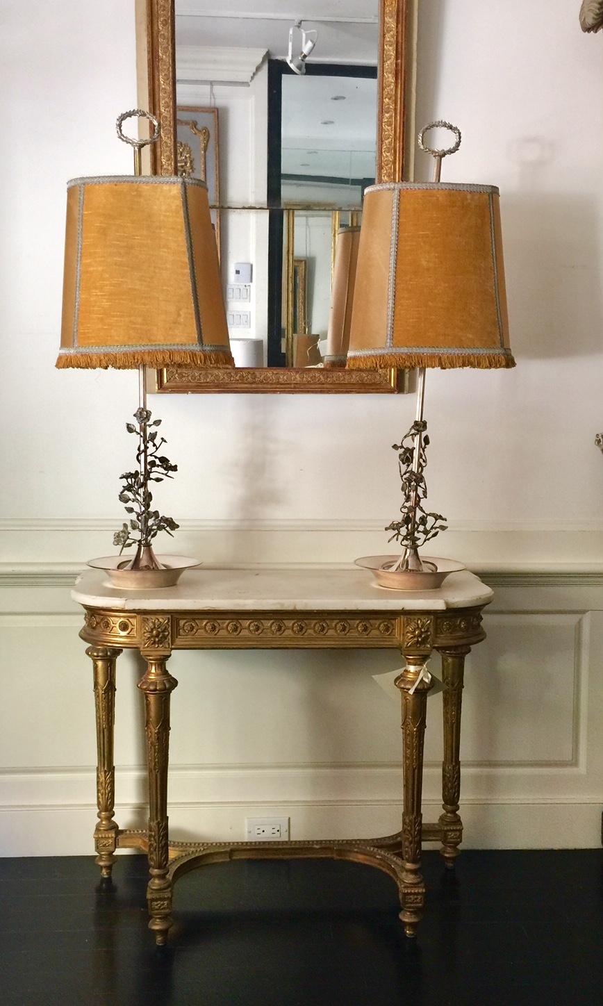 French Pair of Tall Silvered Bouillotte Lamps from Aix-en-Provence 5
