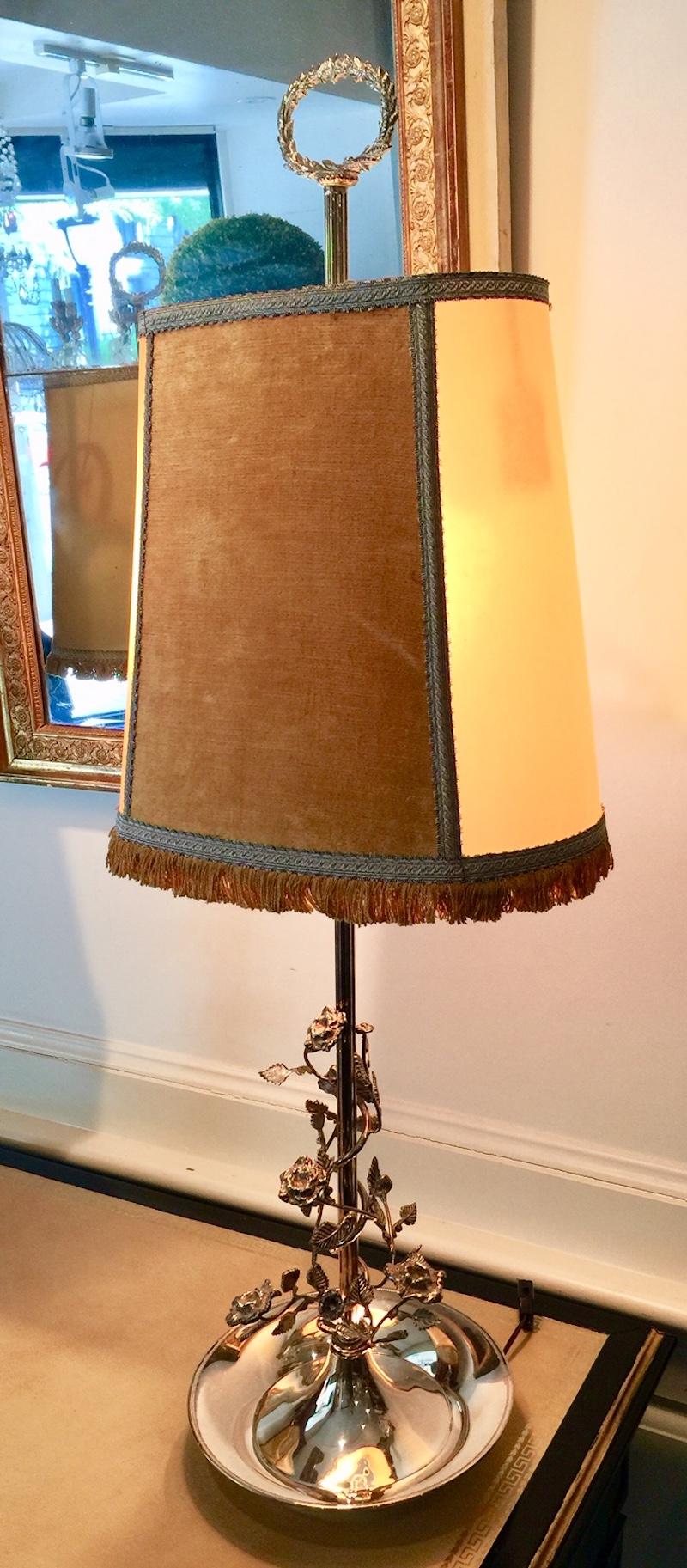 French Pair of Tall Silvered Bouillotte Lamps from Aix-en-Provence 9