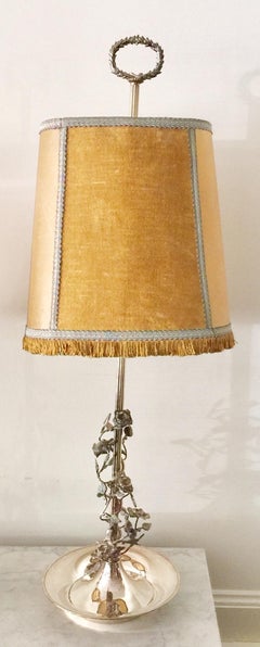 French Pair of Tall Silvered Bouillotte Lamps from Aix-en-Provence