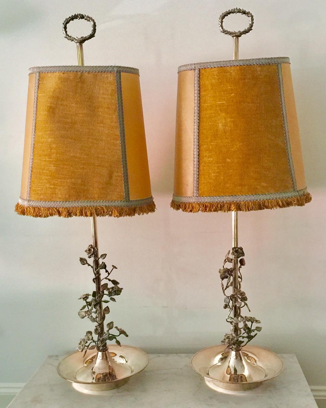 French Pair of Tall Silvered Bouillotte Lamps from Aix-en-Provence 14