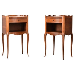 French Pair of Vintage Louis XV Style Bedside Tables