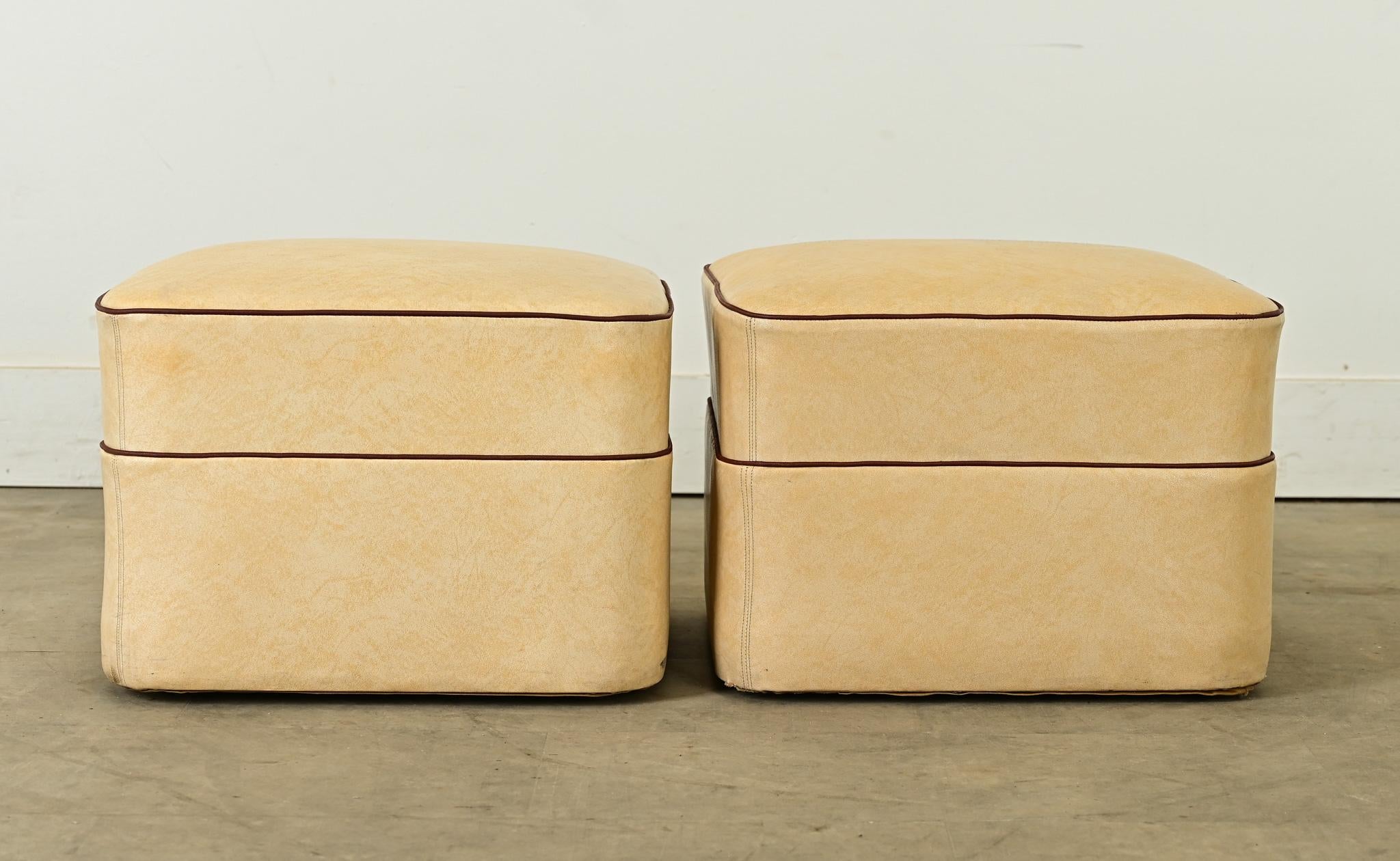 Pareja francesa de escabeles cuadrados vintage Moderno en venta