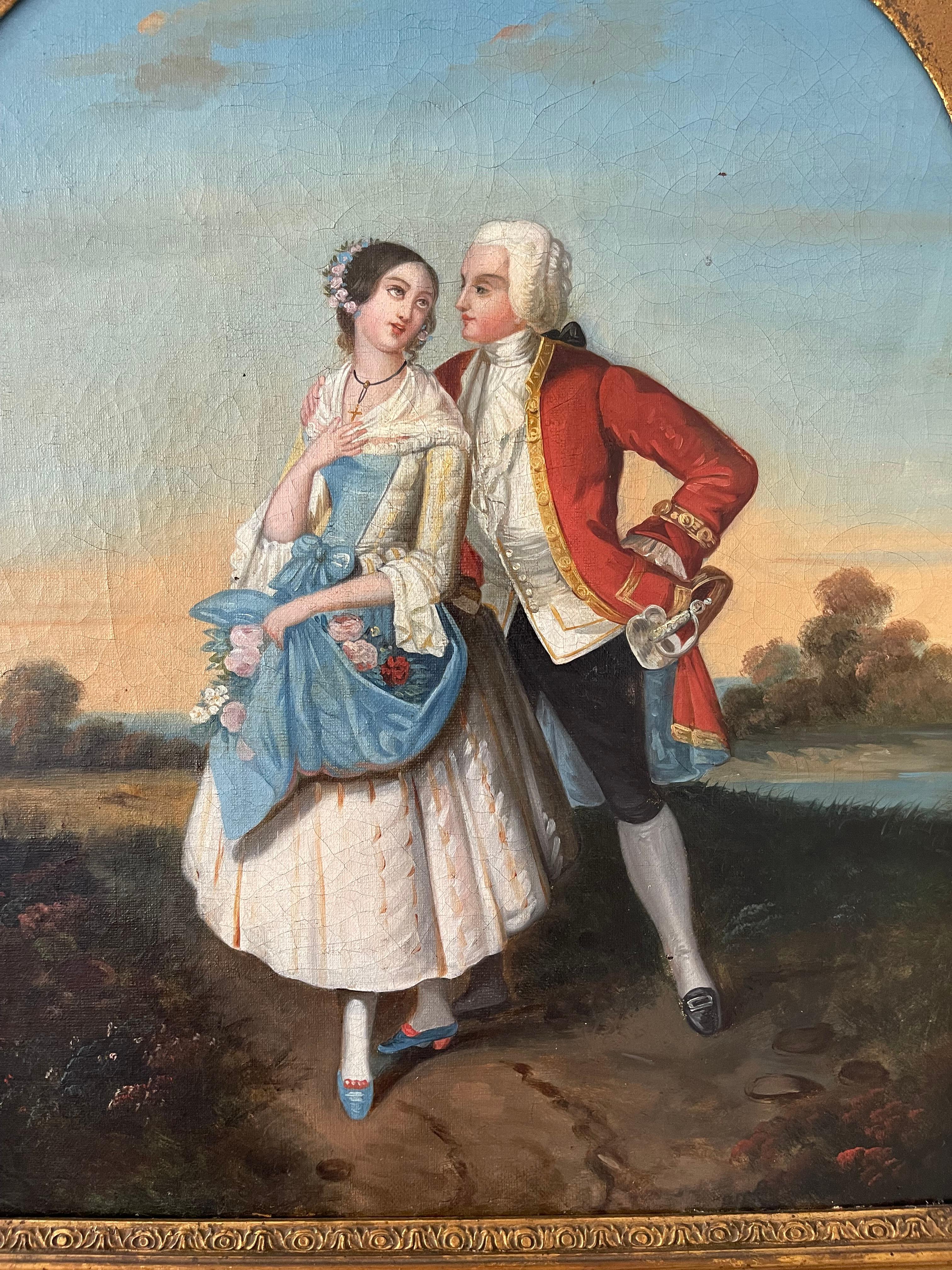 Romantique Paire de tableaux romantiques français 19e siècle  en vente
