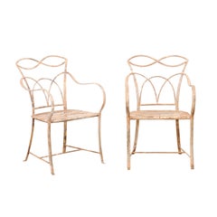 French Pair Stylish Iron In/Outdoor Chairs