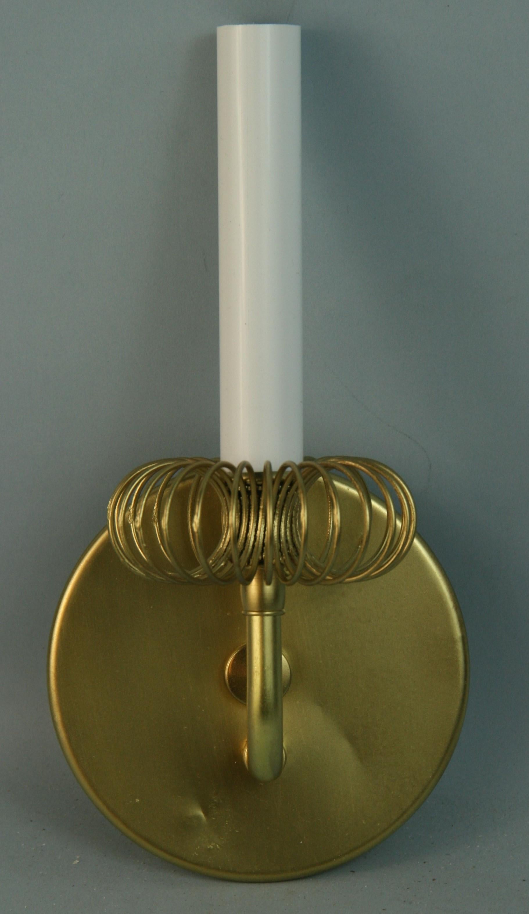 French Pair Twirled Brass Sconces Circa 1970 For Sale 1