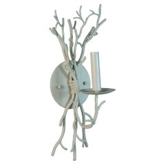 French  Pair  White Coral   Sconces Metal, 1960's
