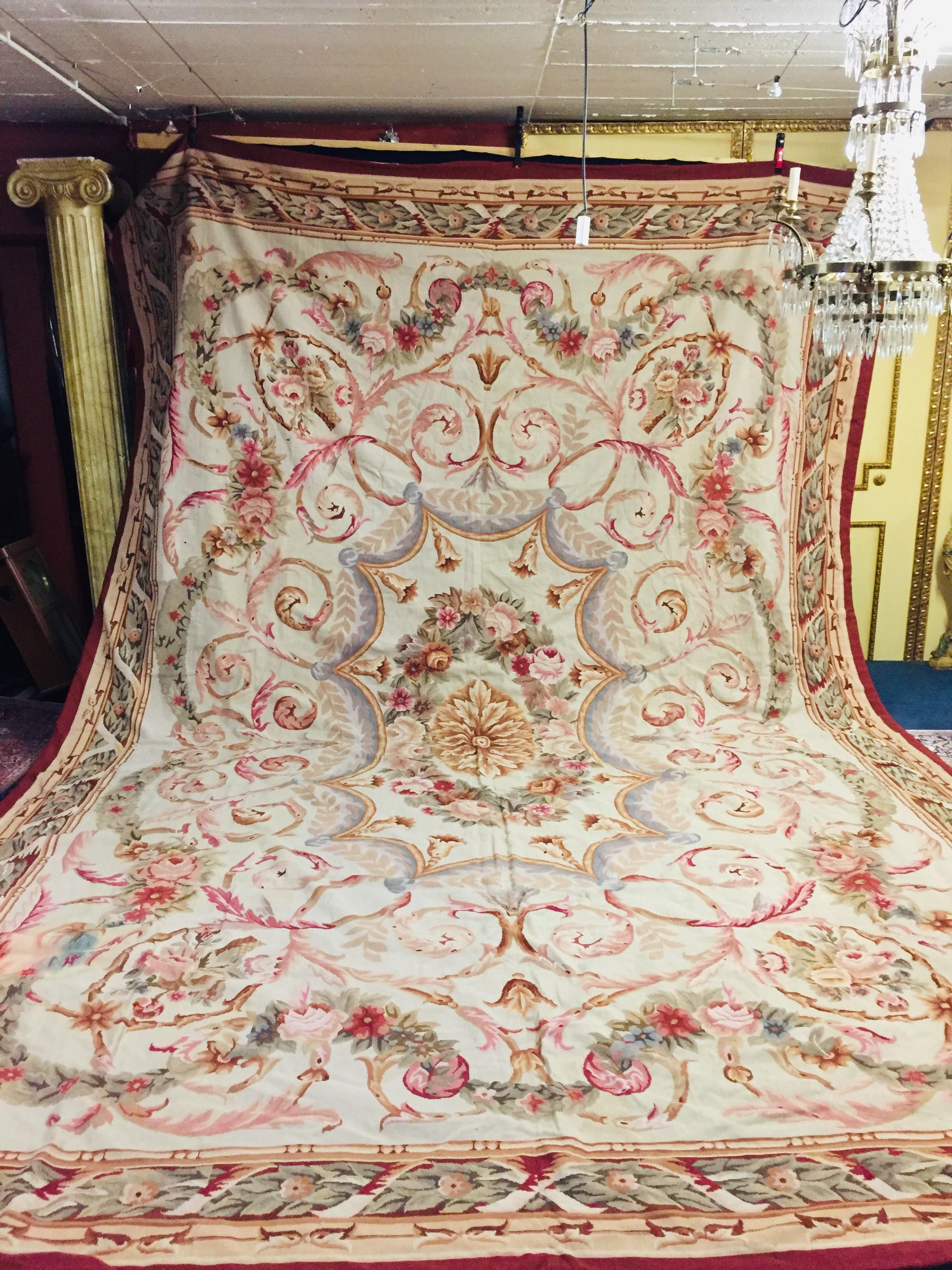 French Palace Aubusson Rug circa 1930 Very Large 13