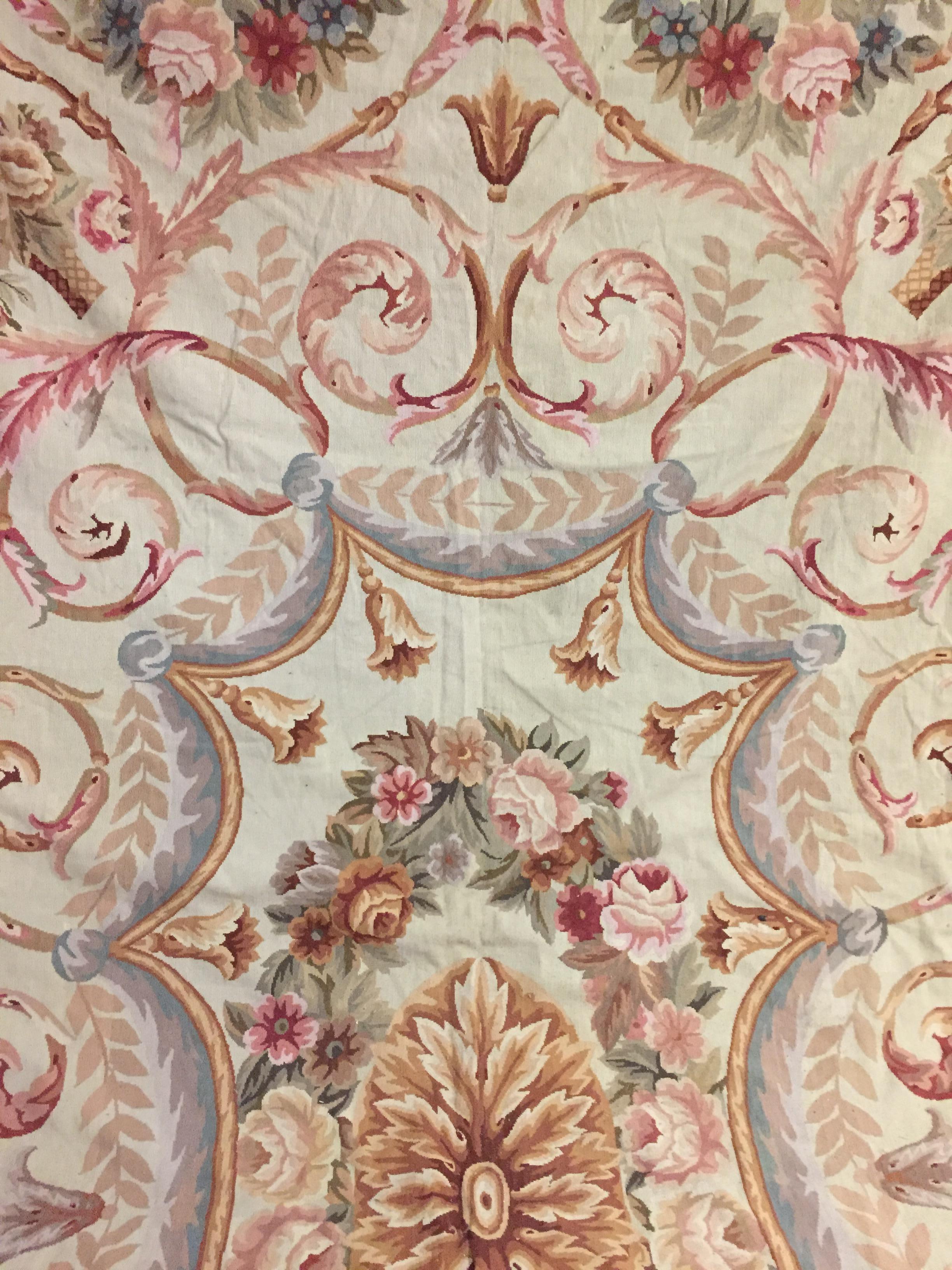 Hand-Woven French Palace Aubusson Rug circa 1930 Very Large