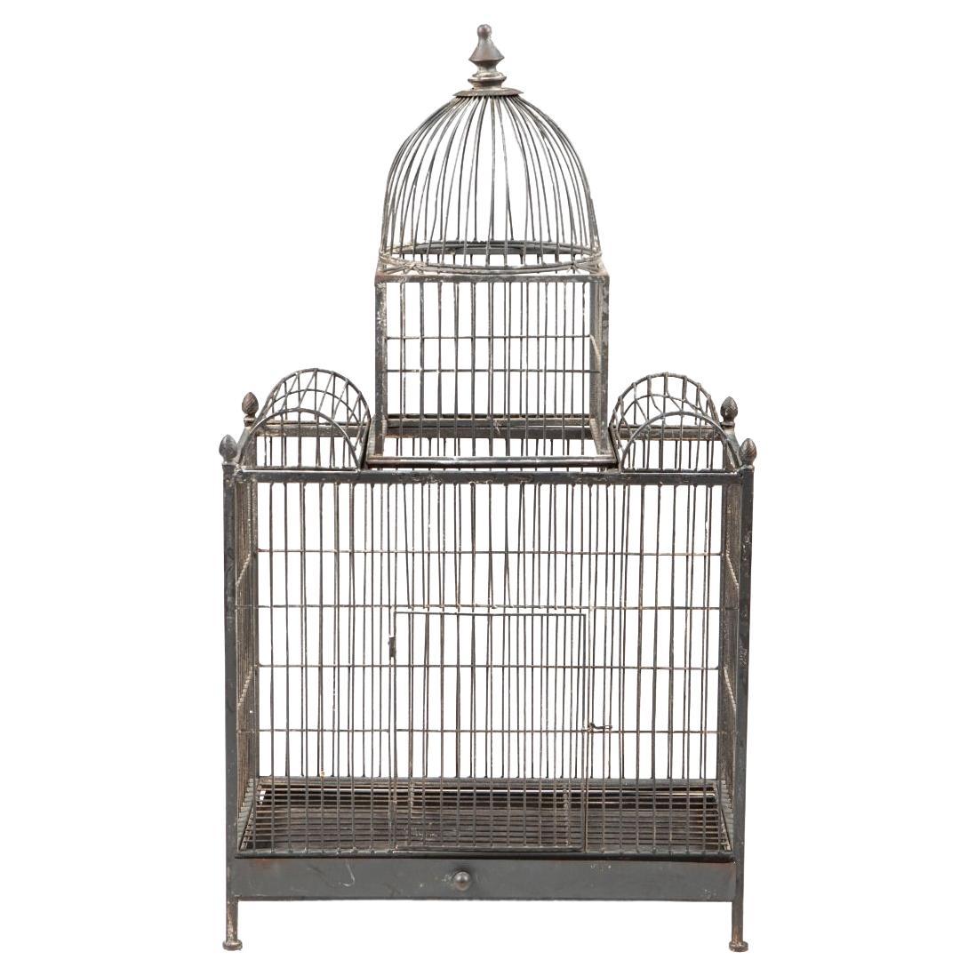 French Palace-Form Iron Birdcage