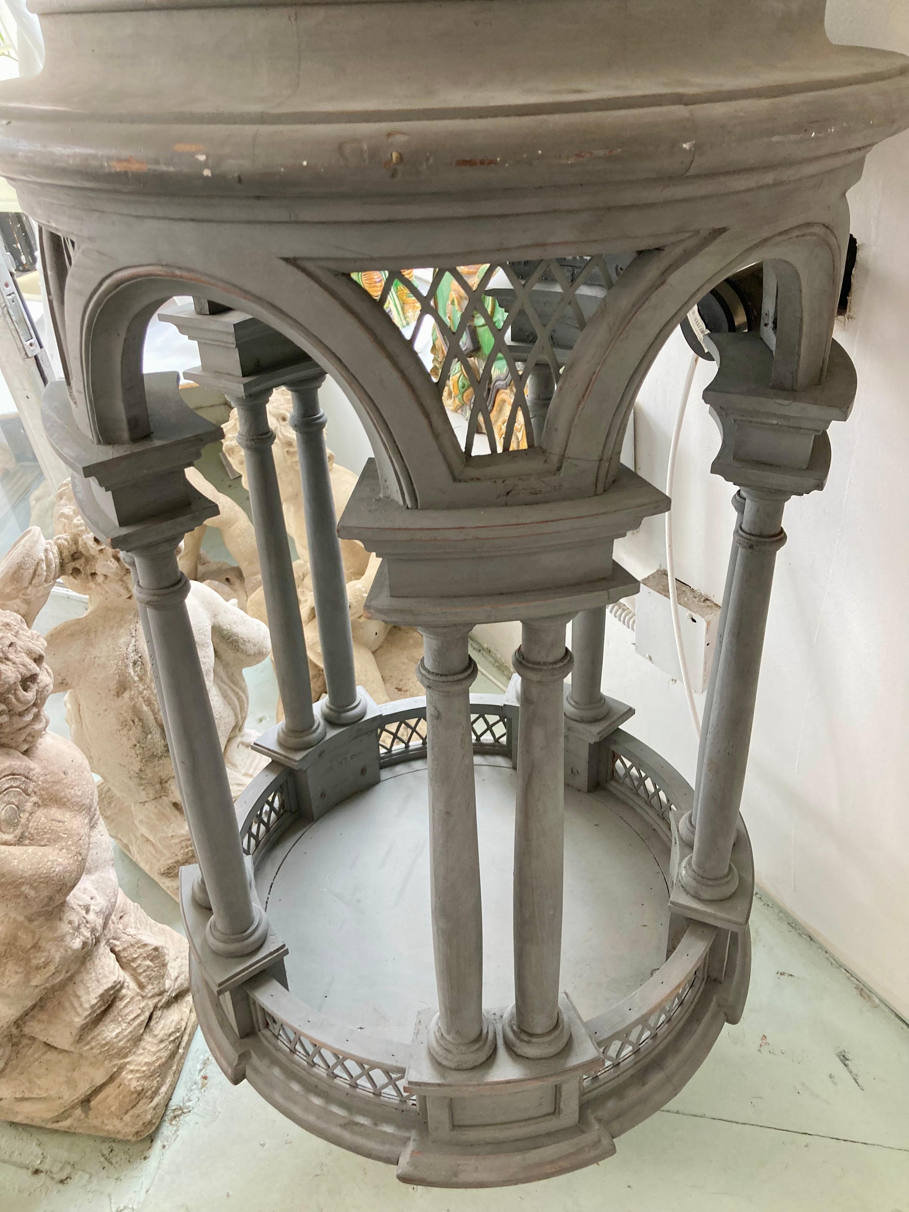 French Palace Size Carved Wood Architectural Lantern For Sale 3