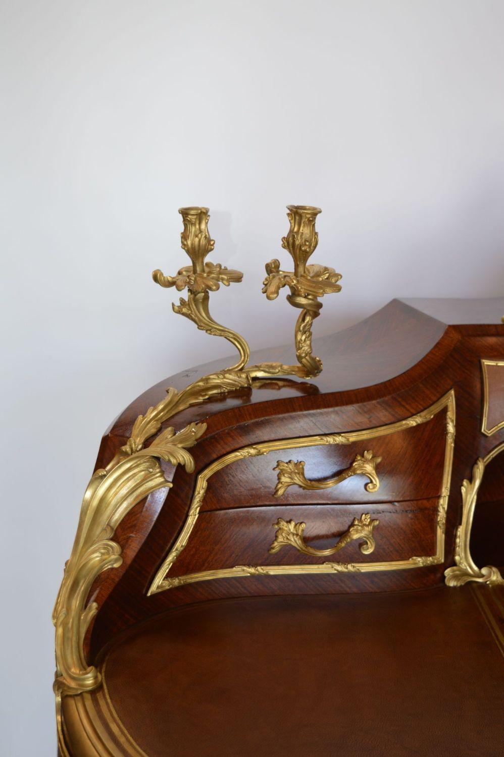 French Palatial Louis XV Gilt Bronze Bureau-Plat Cartonnier '19th Century' In Good Condition For Sale In Los Angeles, CA