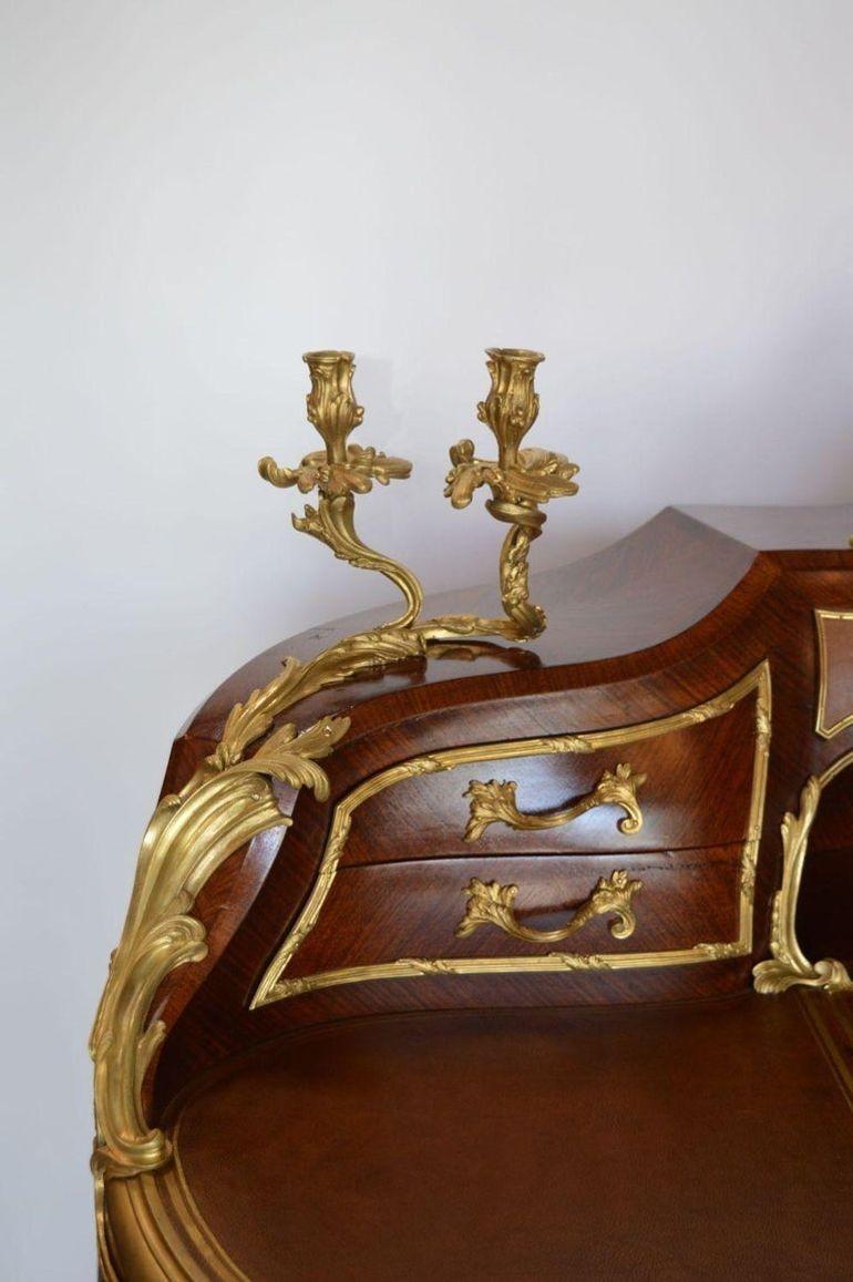 French Palatial Louis XV Gilt Bronze Bureau-Plat Cartonnier '19th Century' In Good Condition For Sale In Los Angeles, CA