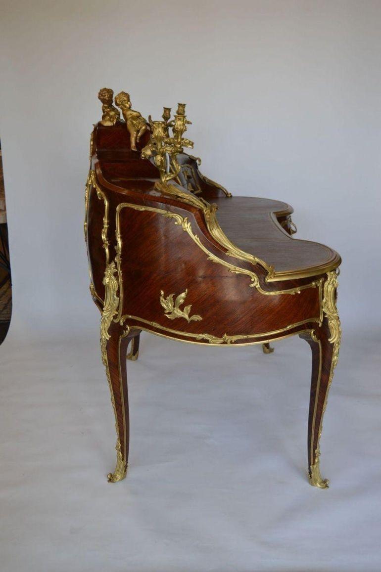 Late 19th Century French Palatial Louis XV Gilt Bronze Bureau-Plat Cartonnier '19th Century' For Sale